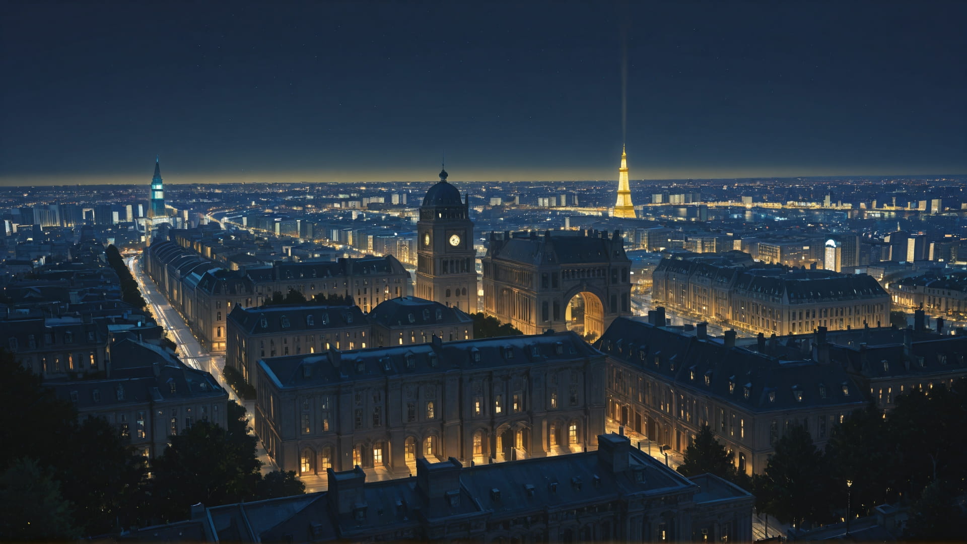 Yellow Night City France smartphone wallpaper free download, vertical 16:9 format, Yellow, Night, City, Spring 001