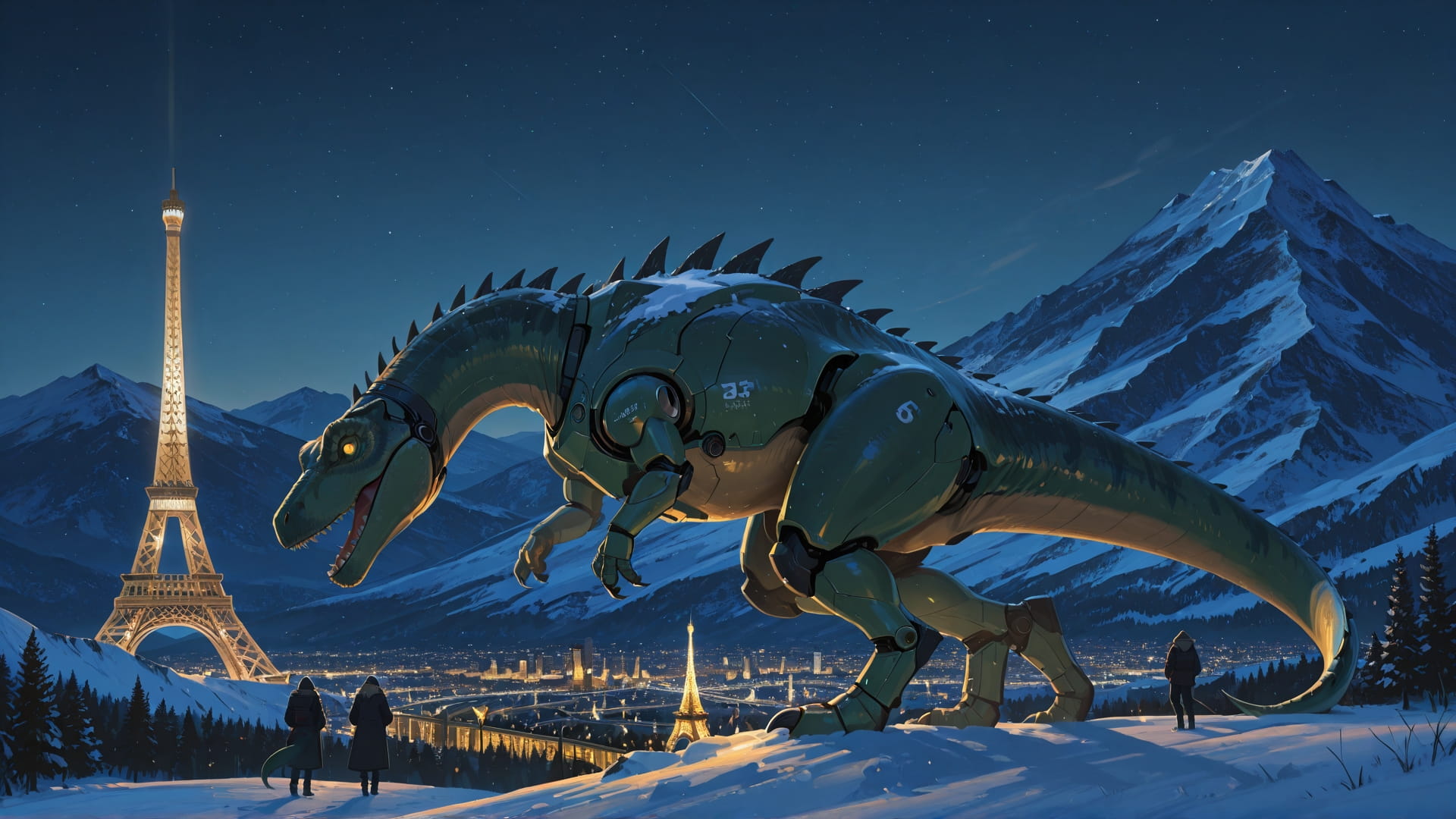 Yellow Night Mountain France smartphone wallpaper free download, vertical 16:9 format, Yellow, Night, Mountain, Winter