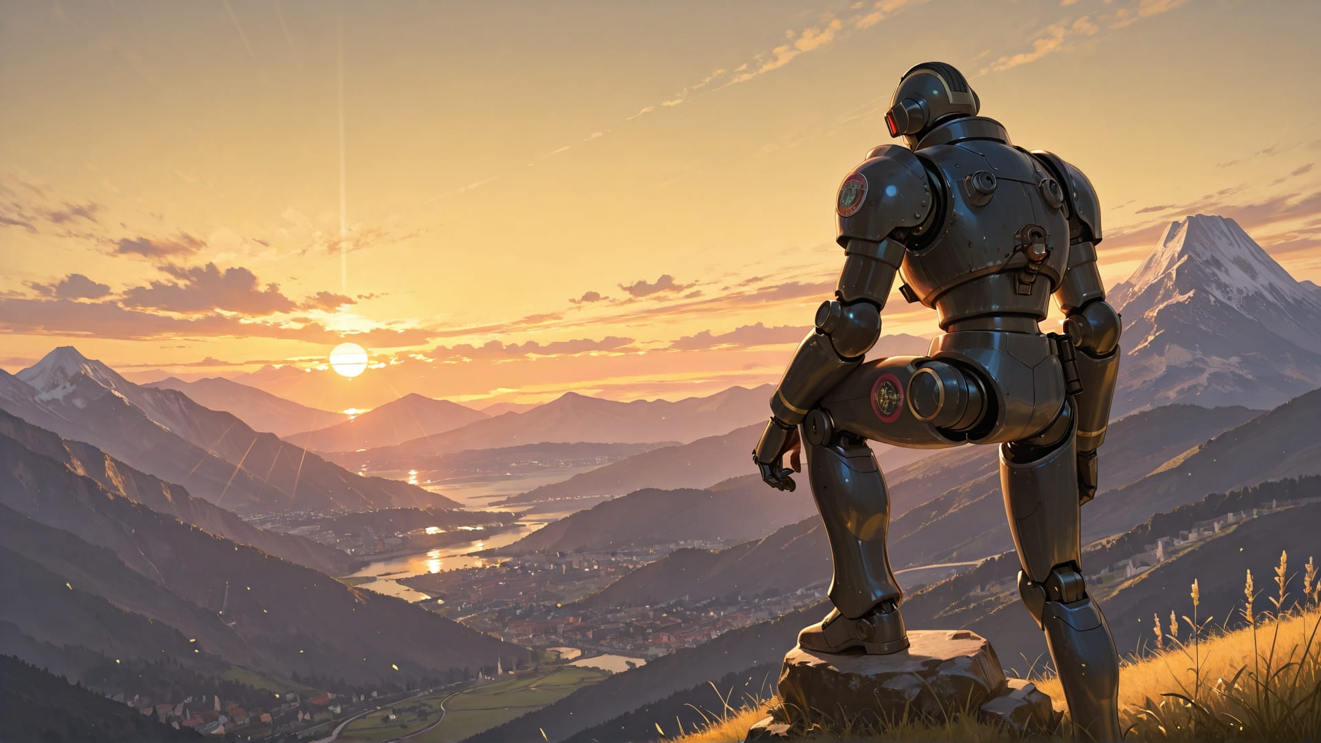 Yellow Sunset Mountain France smartphone wallpaper free download, vertical 16:9 format, Yellow, Sunset, Mountain, Spring