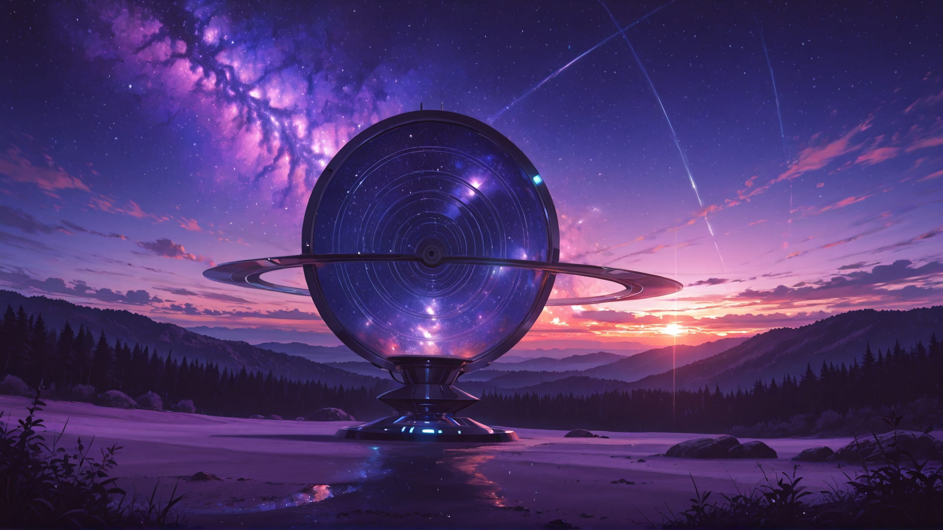 Purple Sunset Nature Galaxy smartphone wallpaper free download, vertical 16:9 format, Purple, Sunset, Nature, Summer