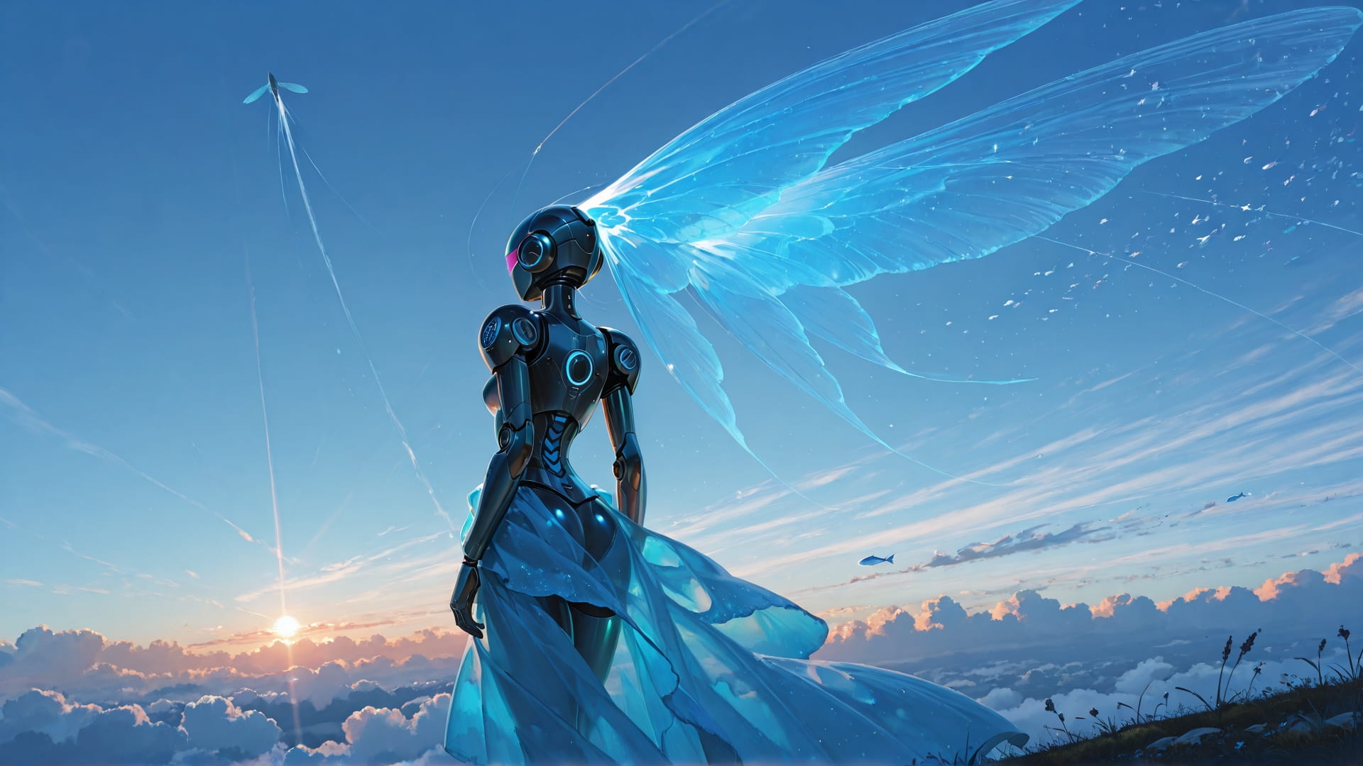 Blue Afternoon Sky Germany smartphone wallpaper free download, vertical 16:9 format, Blue, Afternoon, Sky, Spring