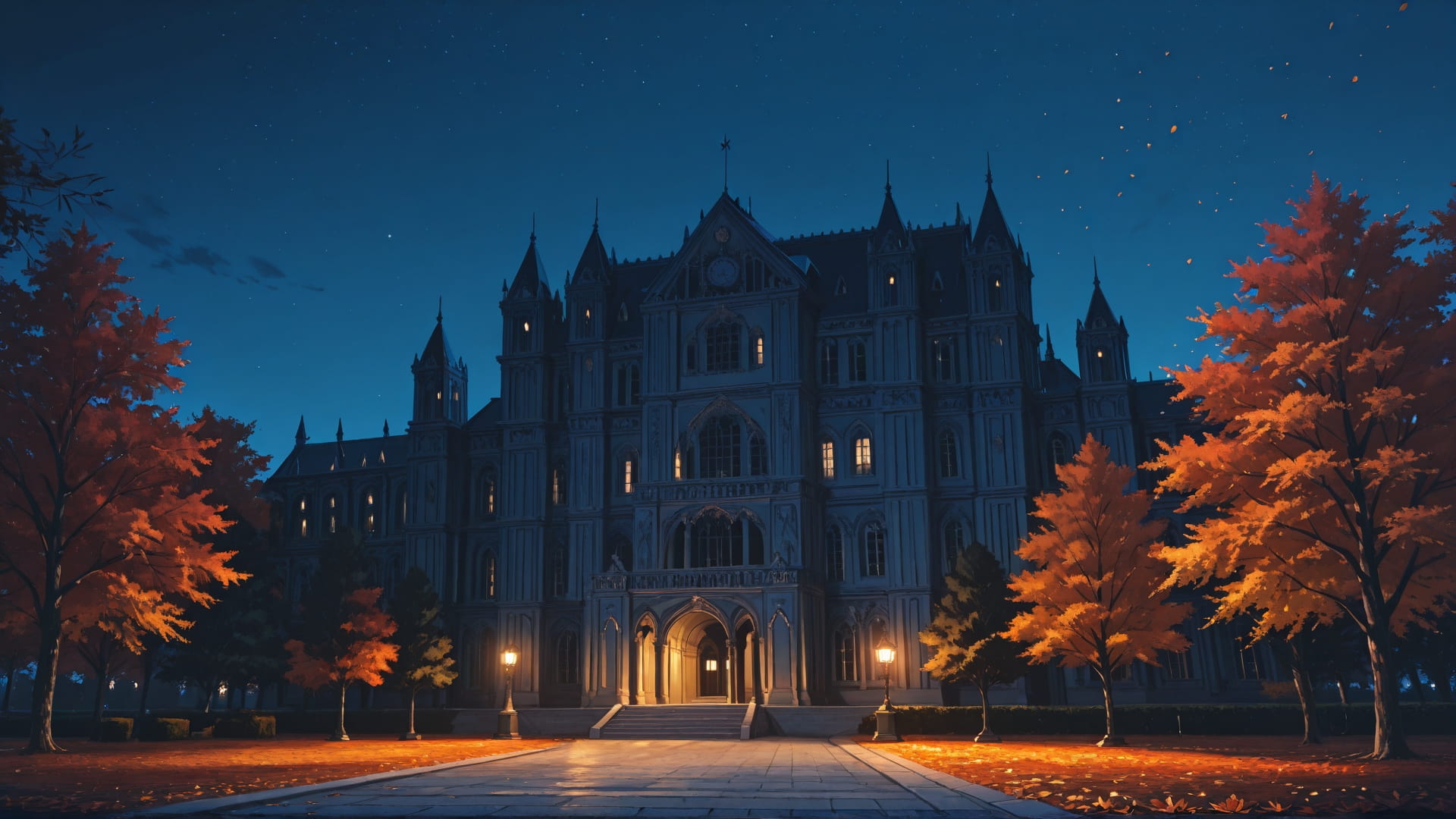 Blue Night Sky Germany smartphone wallpaper free download, vertical 16:9 format, Blue, Night, Sky, Autumn 001