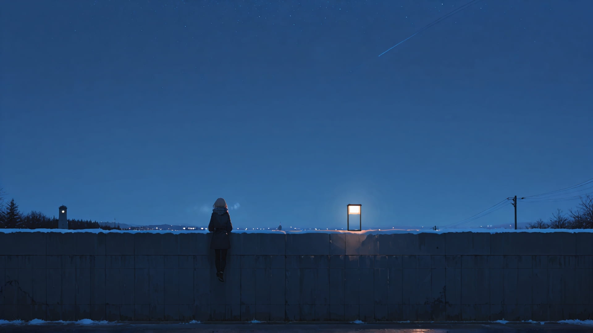 Blue Night Sky Germany smartphone wallpaper free download, vertical 16:9 format, Blue, Night, Sky, Winter 001