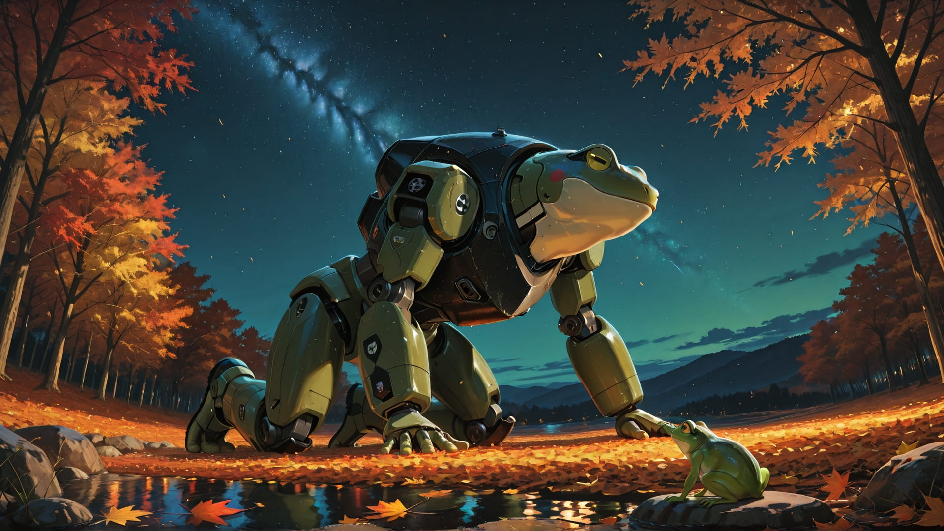 Green Night Sky Germany smartphone wallpaper free download, vertical 16:9 format, Green, Night, Sky, Autumn