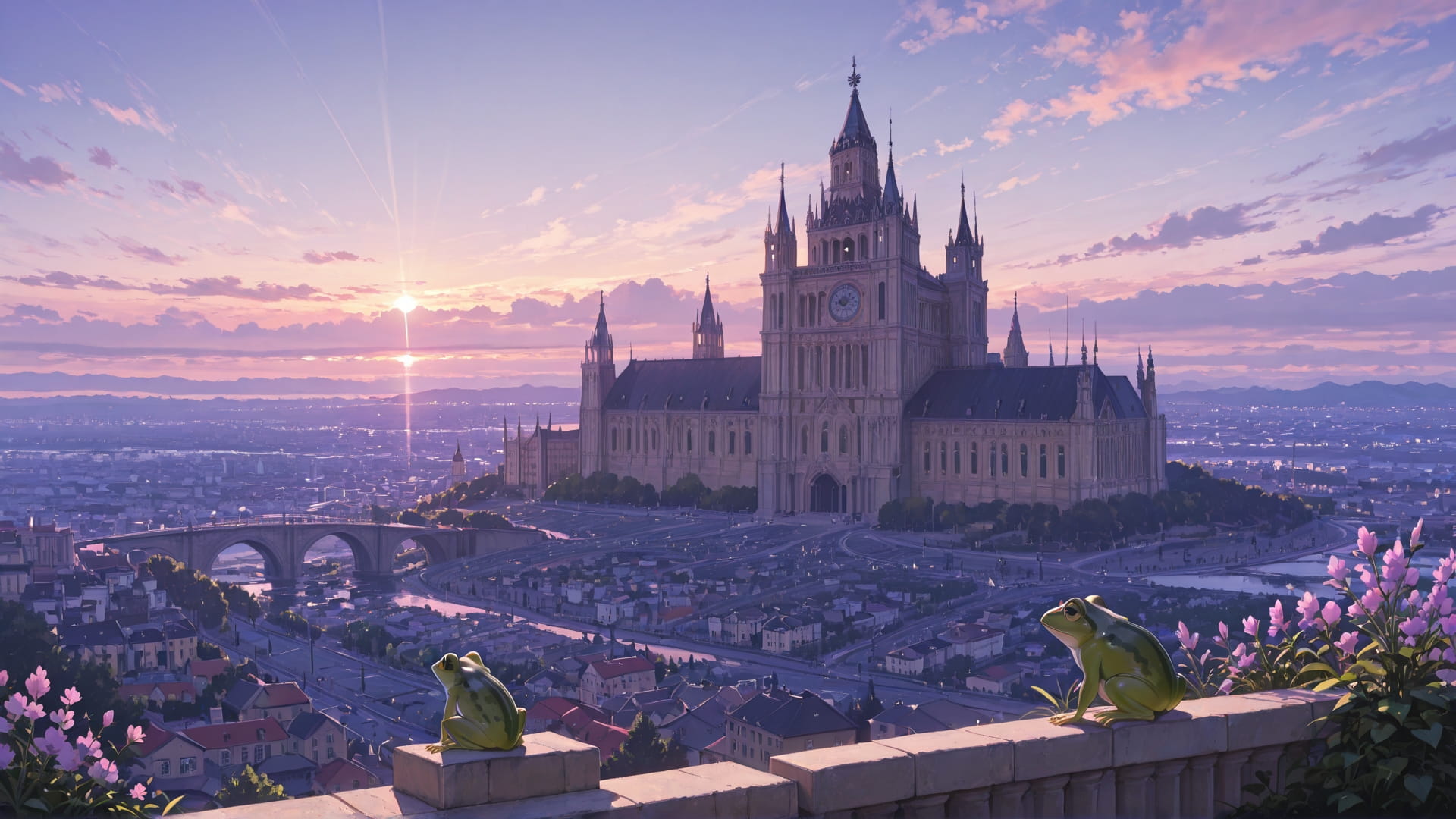 Purple Afternoon City Germany smartphone wallpaper free download, vertical 16:9 format, Purple, Afternoon, City, Spring