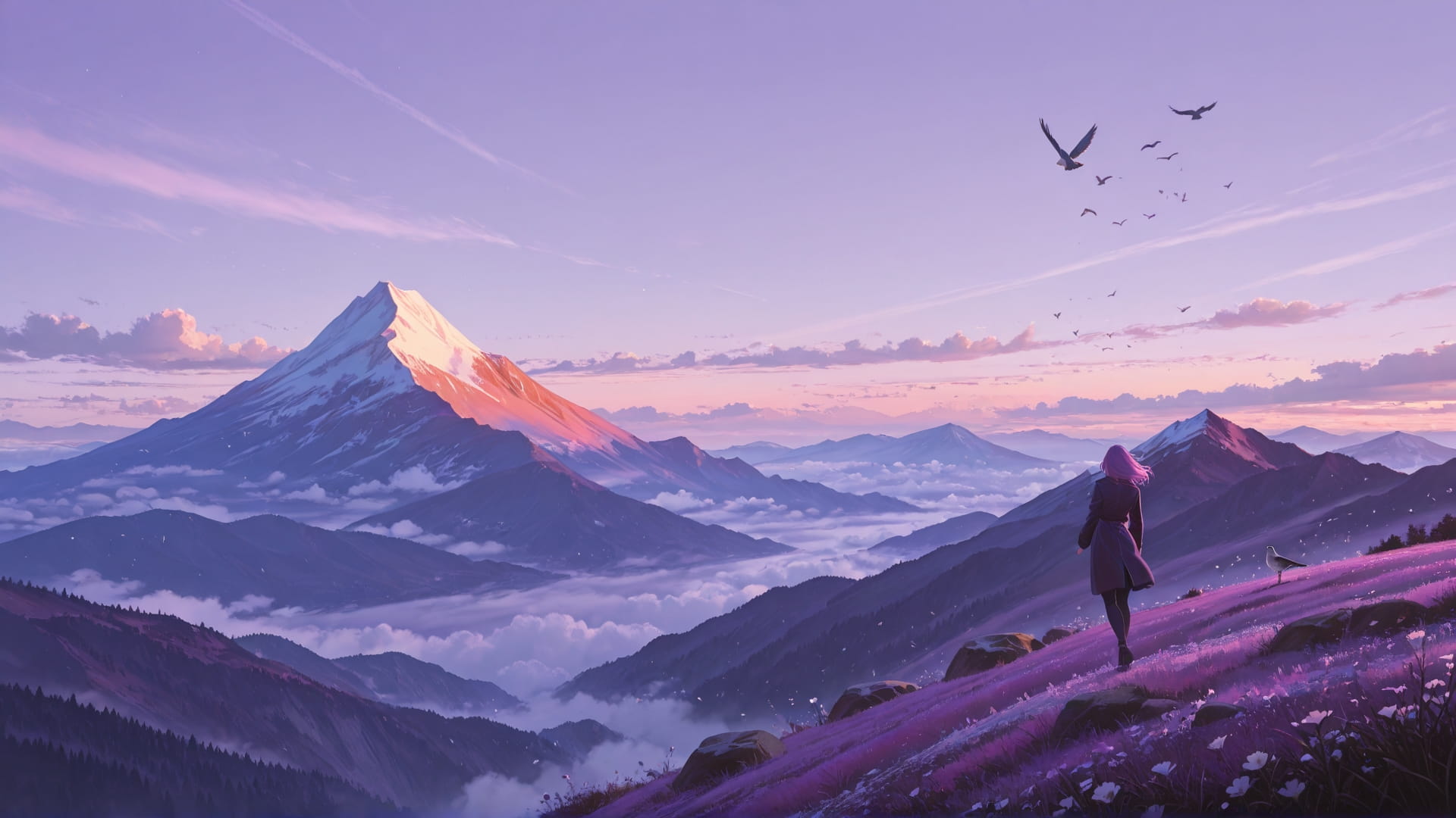 Purple Afternoon Mountain Germany smartphone wallpaper free download, vertical 16:9 format, Purple, Afternoon, Mountain, Spring