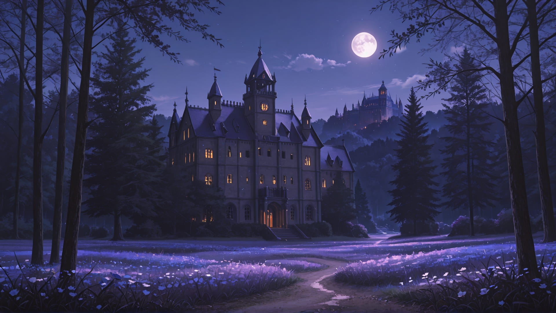 Purple Night Nature Germany smartphone wallpaper free download, vertical 16:9 format, Purple, Night, Nature, Spring 001