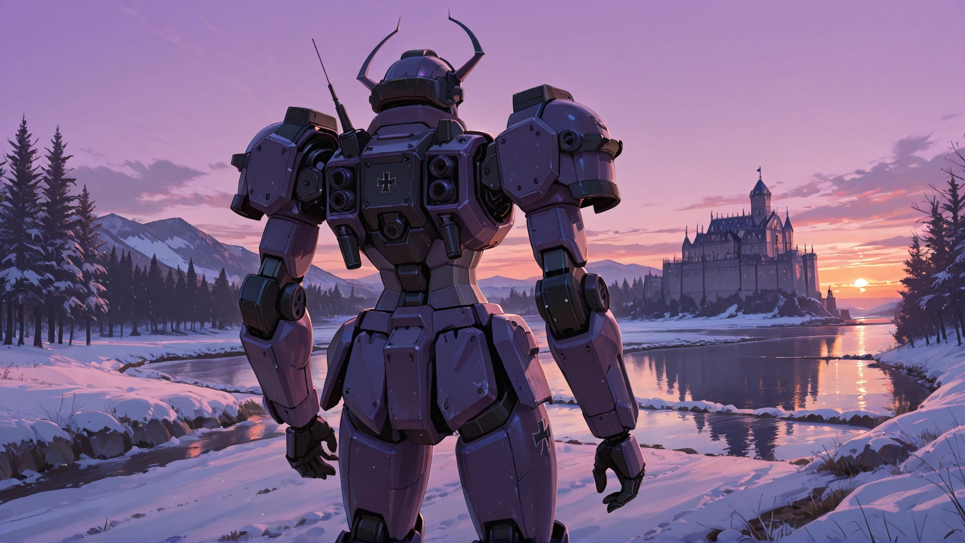 Purple Sunset Sea Germany smartphone wallpaper free download, vertical 16:9 format, Purple, Sunset, Sea, Winter