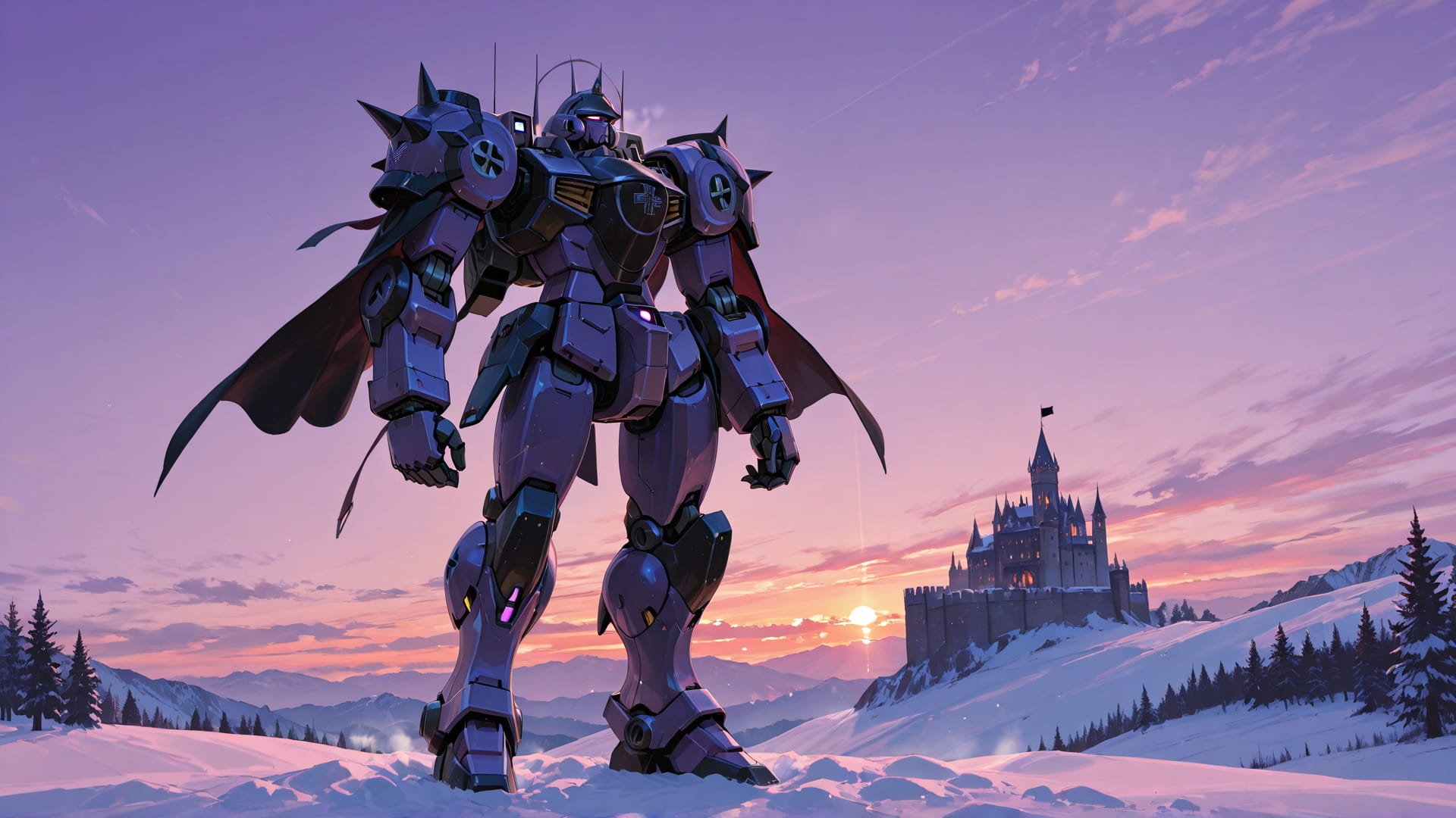 Purple Sunset Sky Germany smartphone wallpaper free download, vertical 16:9 format, Purple, Sunset, Sky, Winter