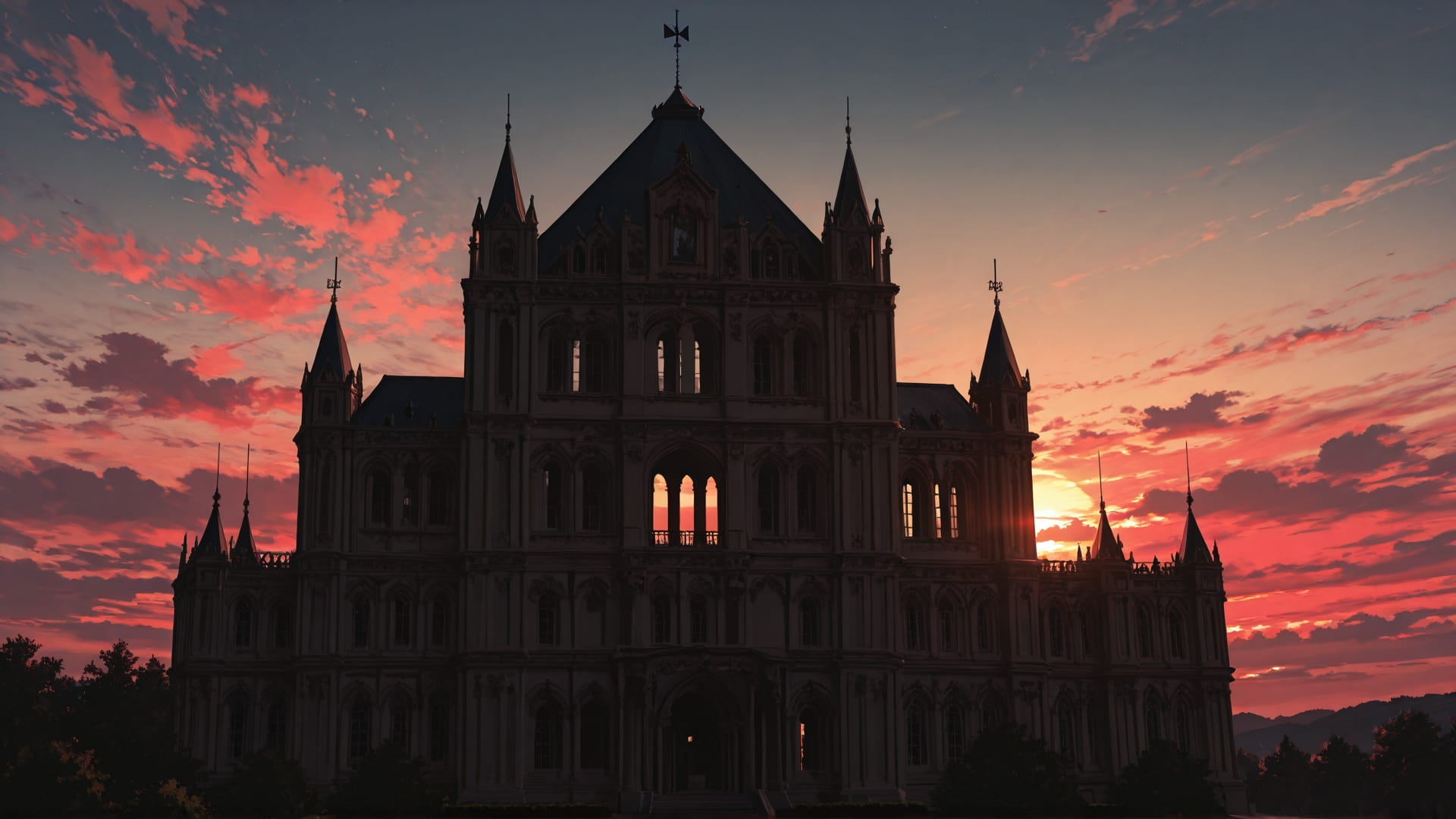 Red Sunset Sky Germany smartphone wallpaper free download, vertical 16:9 format, Red, Sunset, Sky, Spring 001