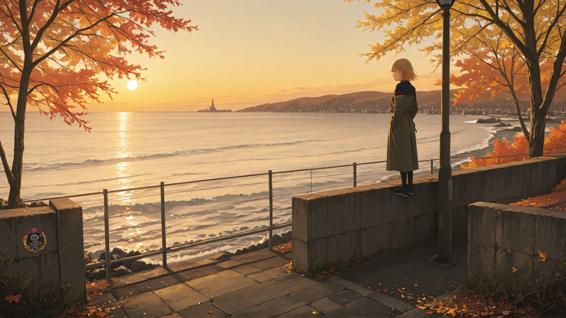 Yellow Afternoon Sea Germany smartphone wallpaper free download, vertical 16:9 format, Yellow, Afternoon, Sea, Autumn 001