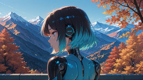 Blue Afternoon Mountain GimmeGummy smartphone wallpaper free download, vertical 9:16 format, Blue, Afternoon, Mountain, Autumn