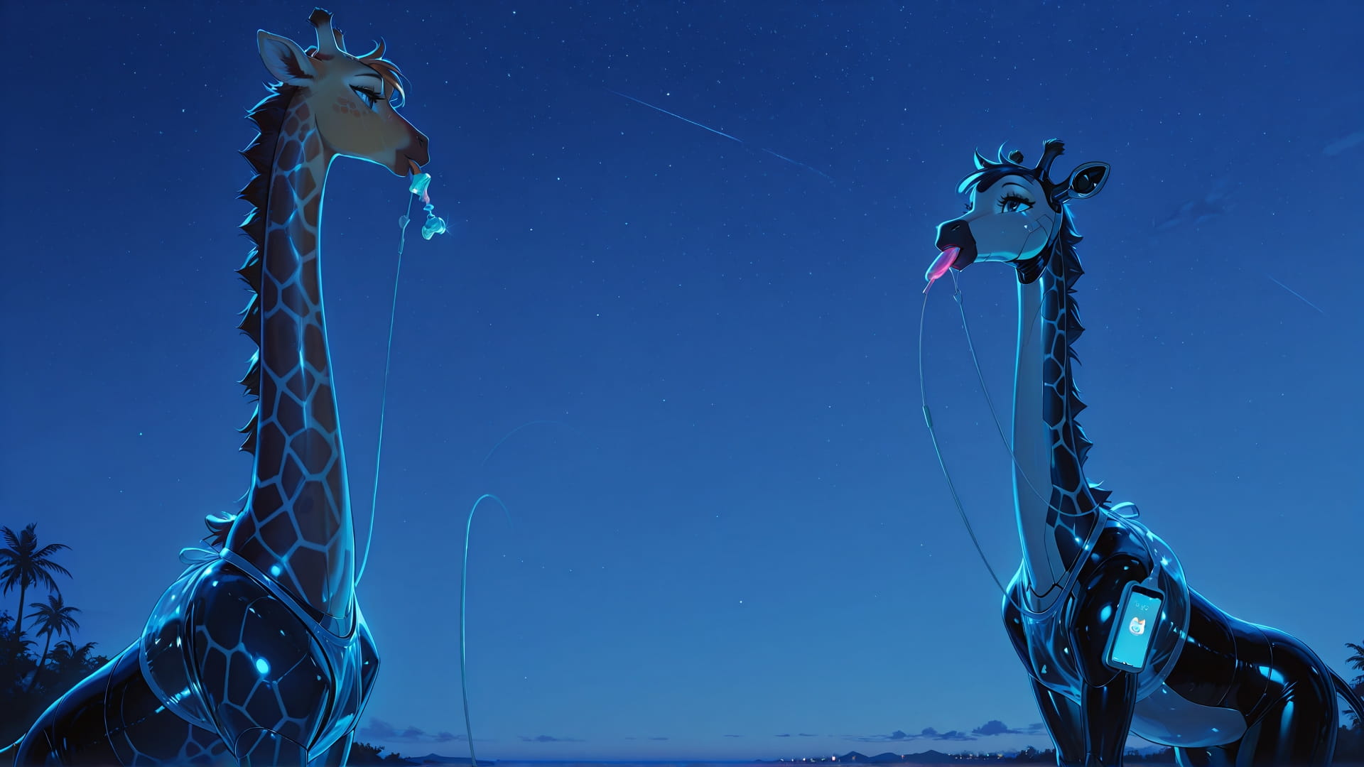 Blue Night Sky GimmeGummy smartphone wallpaper free download, vertical 16:9 format, Blue, Night, Sky, Summer