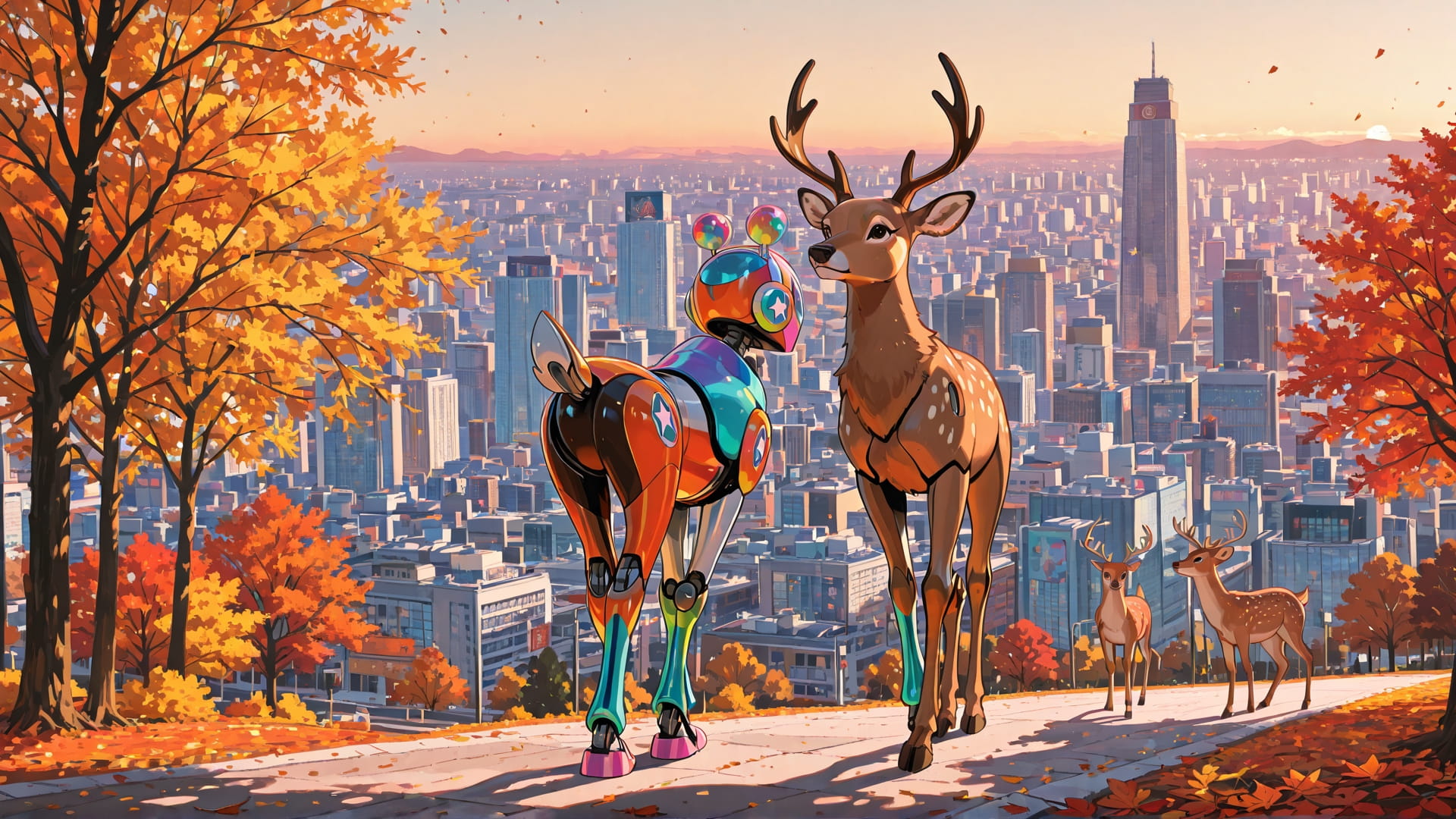 Brown Afternoon City GimmeGummy smartphone wallpaper free download, vertical 16:9 format, Brown, Afternoon, City, Autumn