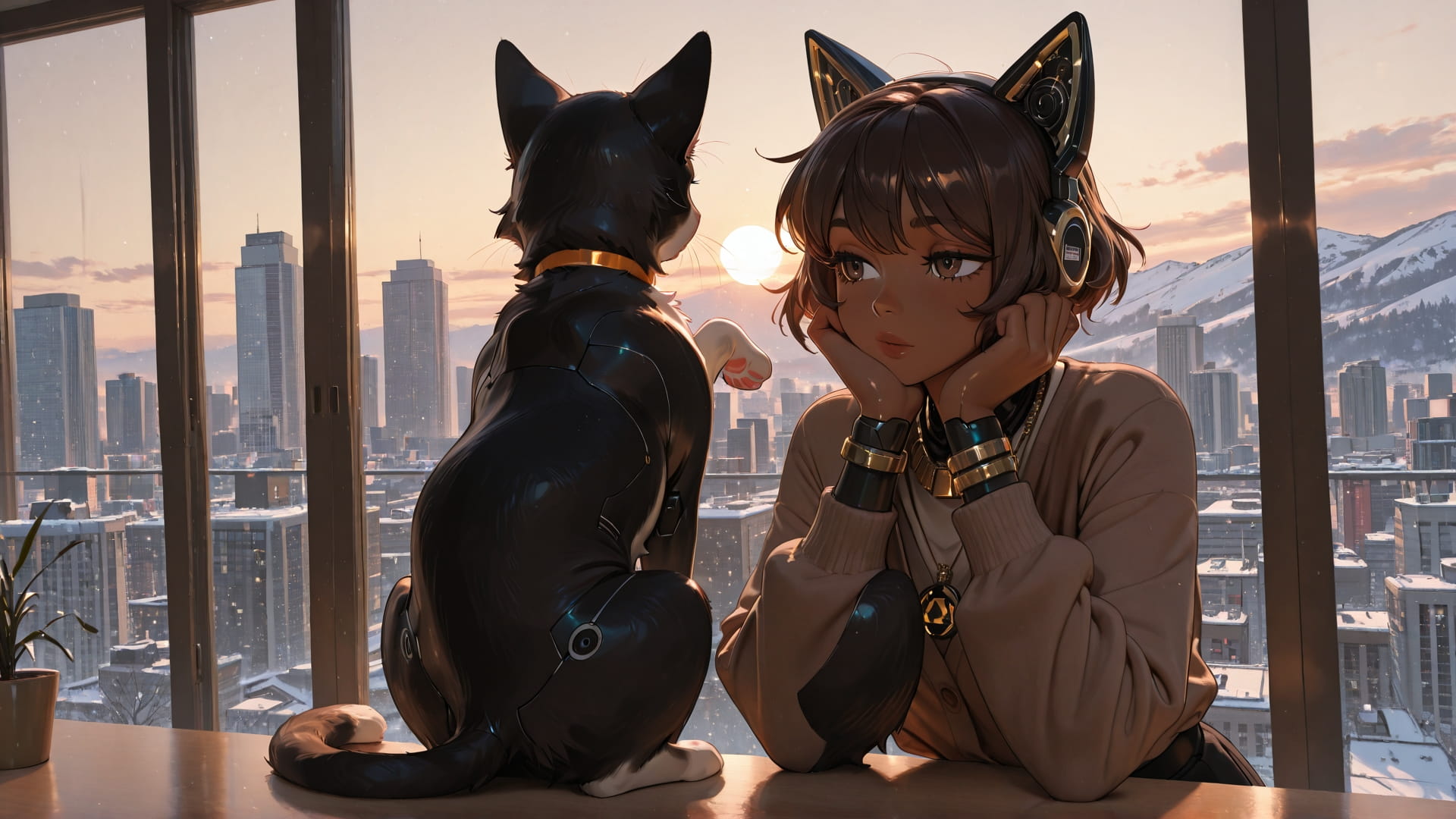 Brown Afternoon City GimmeGummy smartphone wallpaper free download, vertical 16:9 format, Brown, Afternoon, City, Winter