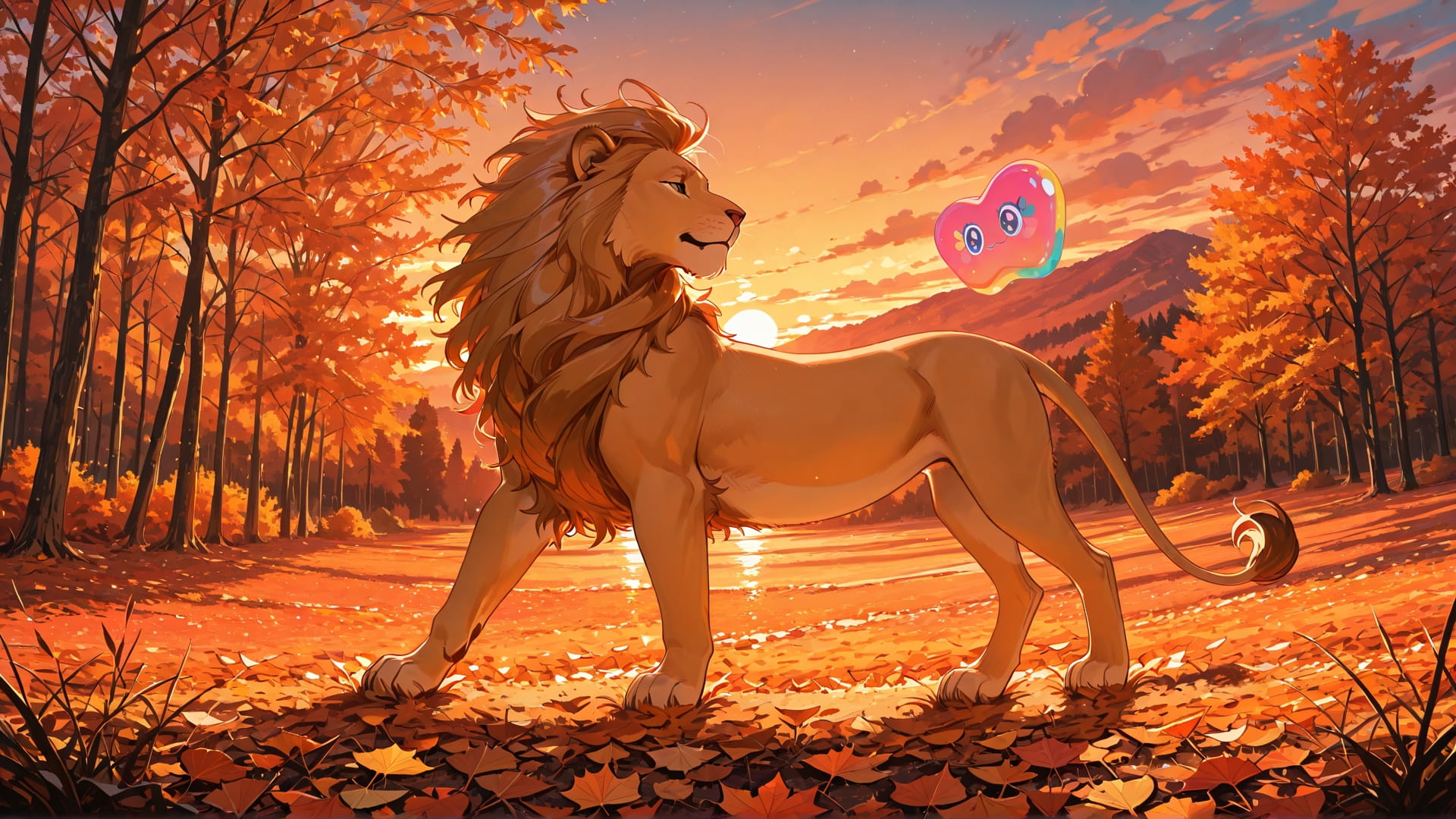 Orange Sunset Nature GimmeGummy smartphone wallpaper free download, vertical 16:9 format, Orange, Sunset, Nature, Autumn