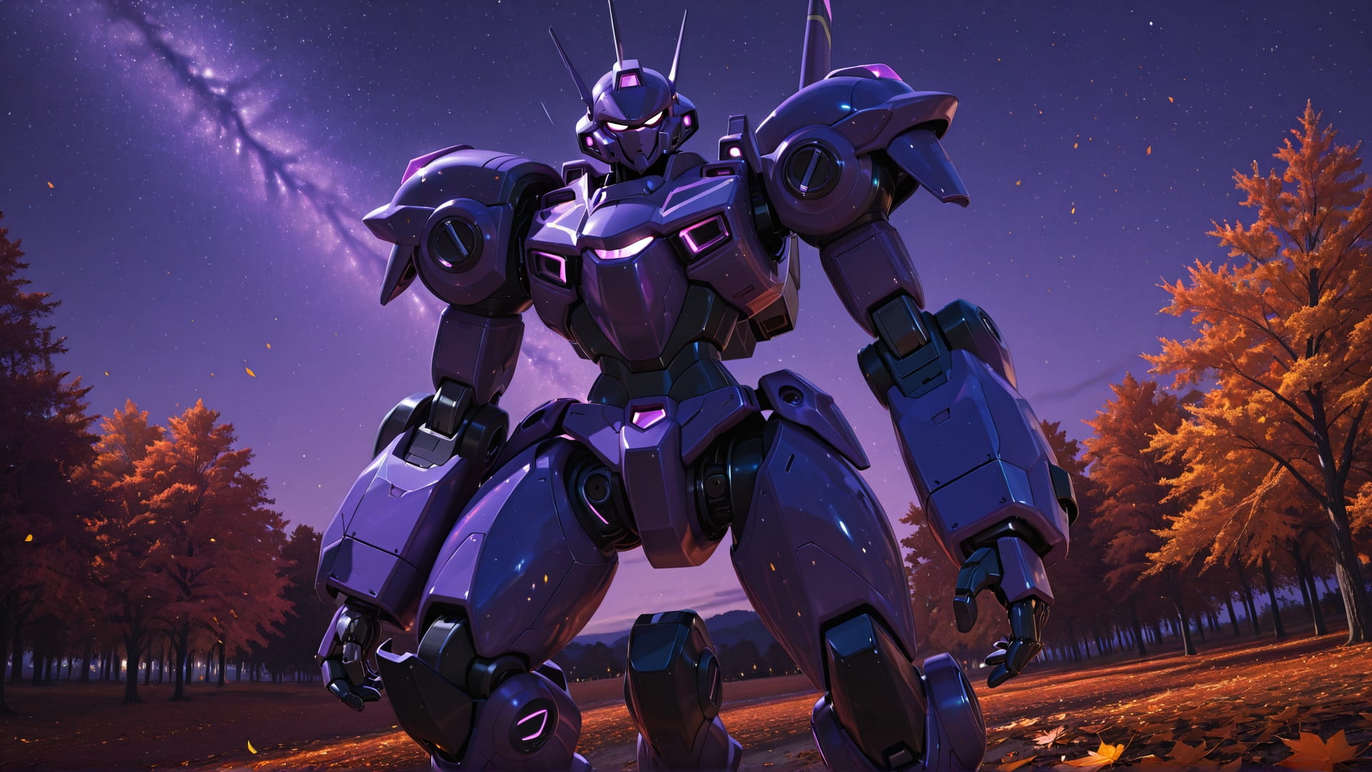 Purple Night Sky GimmeGummy smartphone wallpaper free download, vertical 16:9 format, Purple, Night, Sky, Autumn