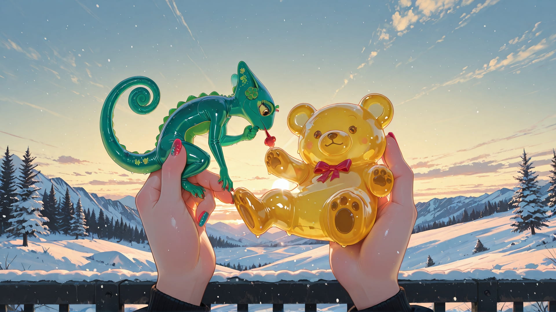 Yellow Afternoon Sky GimmeGummy smartphone wallpaper free download, vertical 16:9 format, Yellow, Afternoon, Sky, Winter