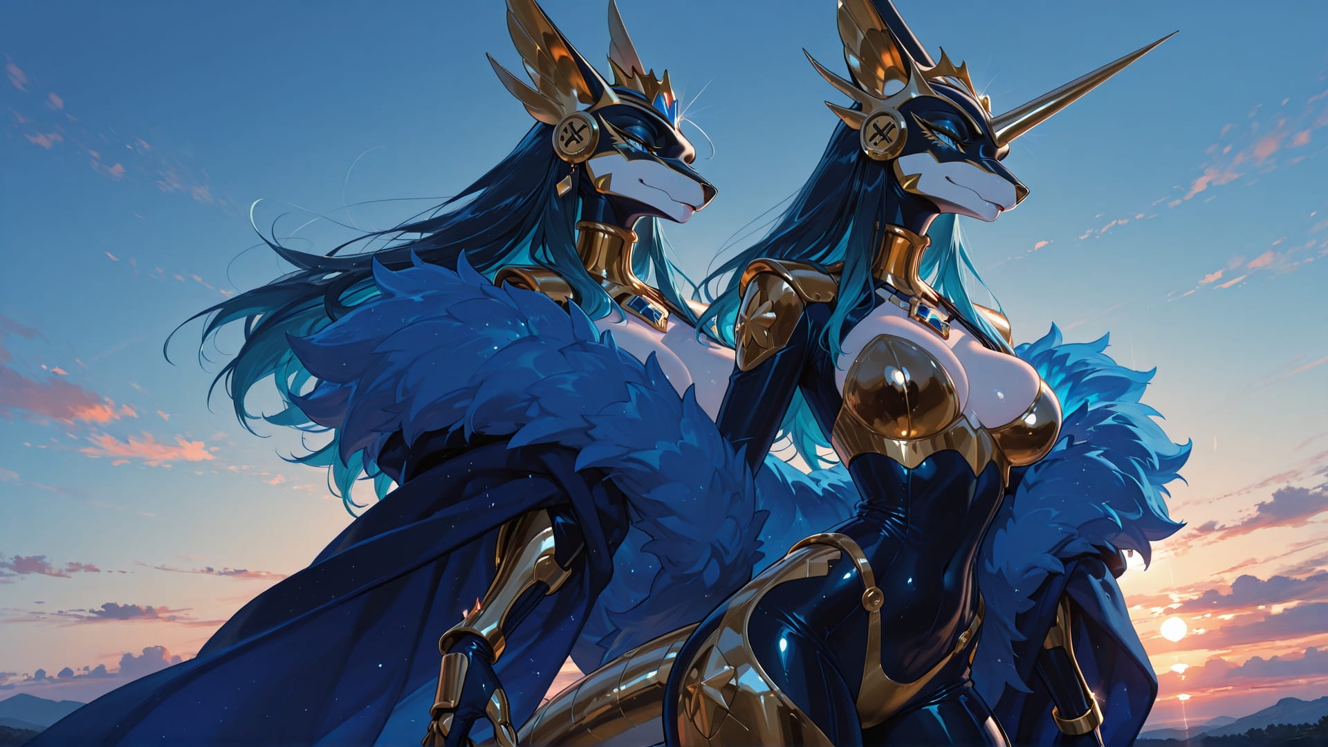 Blue Sunset Sky Glamoratti smartphone wallpaper free download, vertical 16:9 format, Blue, Sunset, Sky, Spring