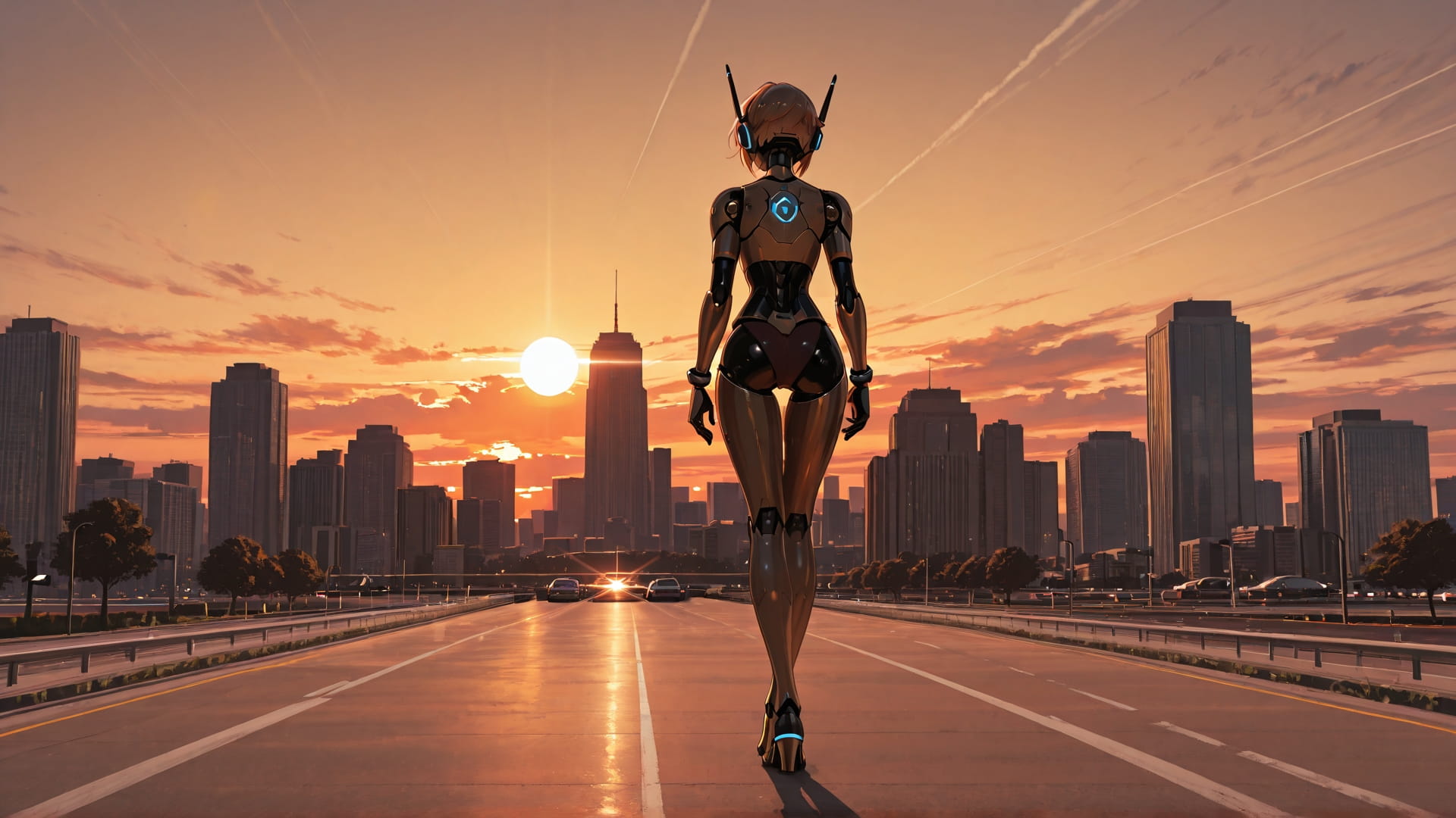 Brown Sunset City Glamoratti smartphone wallpaper free download, vertical 16:9 format, Brown, Sunset, City, Summer