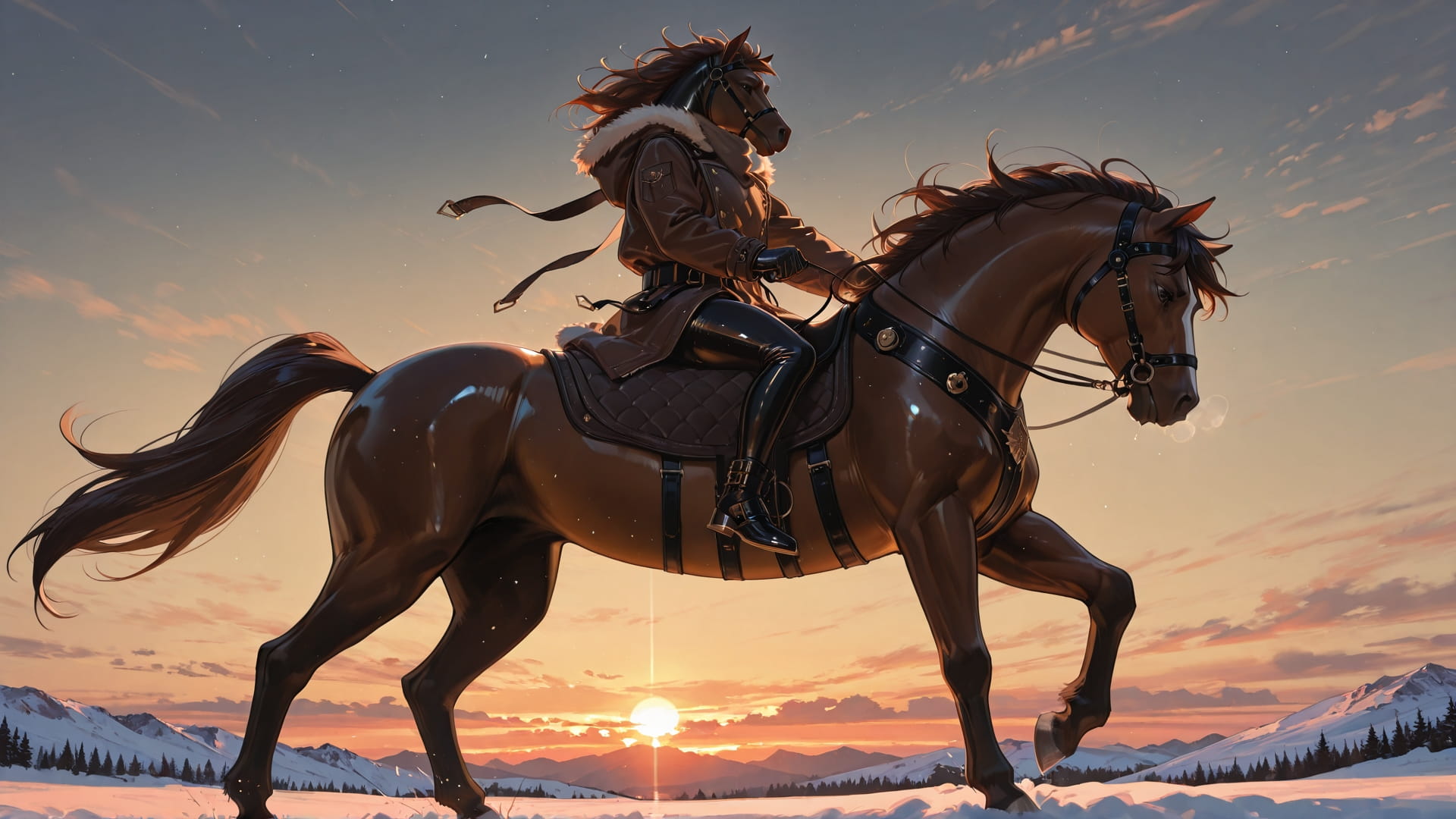 Brown Sunset Sky Glamoratti smartphone wallpaper free download, vertical 16:9 format, Brown, Sunset, Sky, Winter