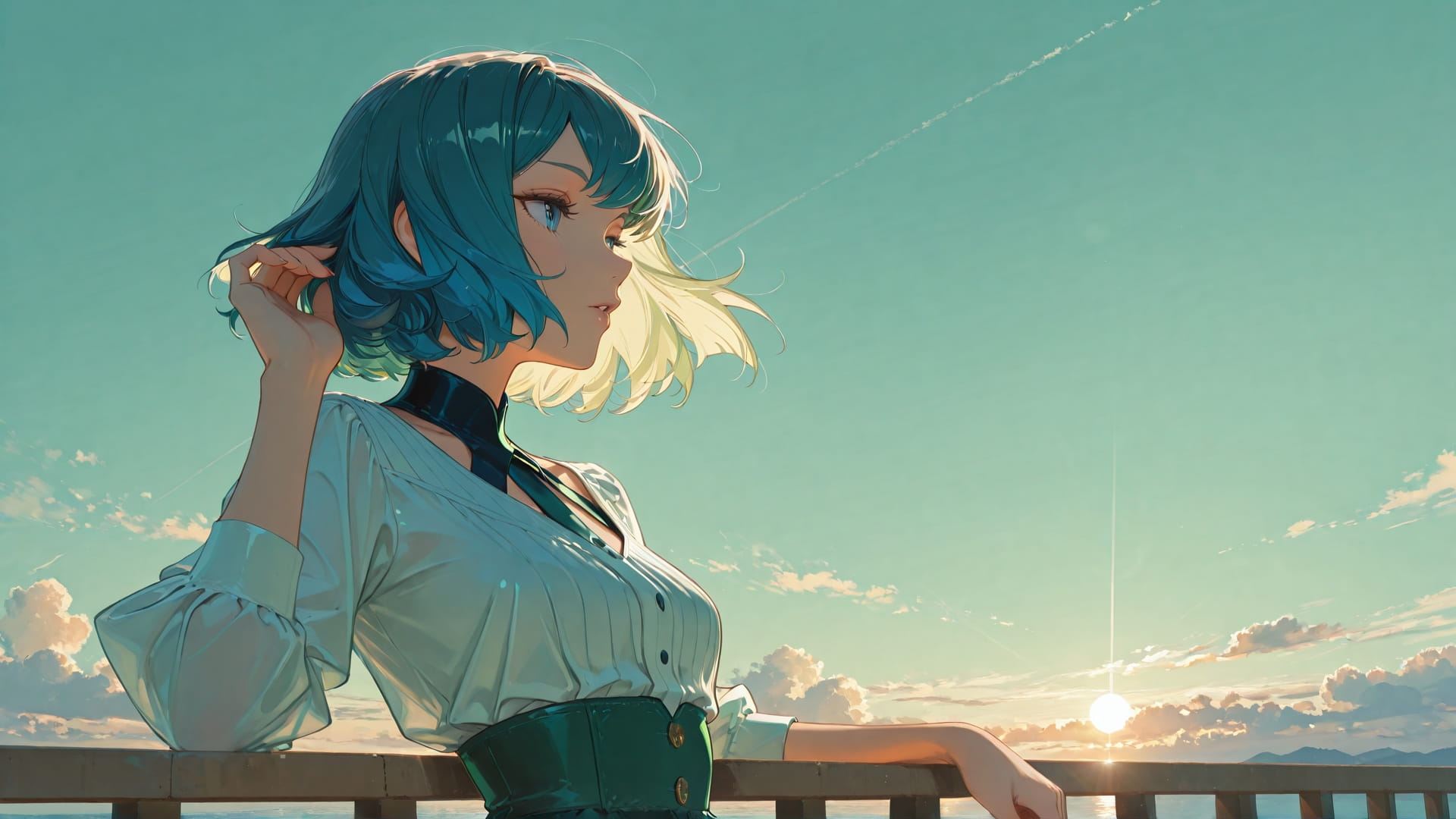 Green Afternoon Sky Glamoratti smartphone wallpaper free download, vertical 16:9 format, Green, Afternoon, Sky, Summer 001