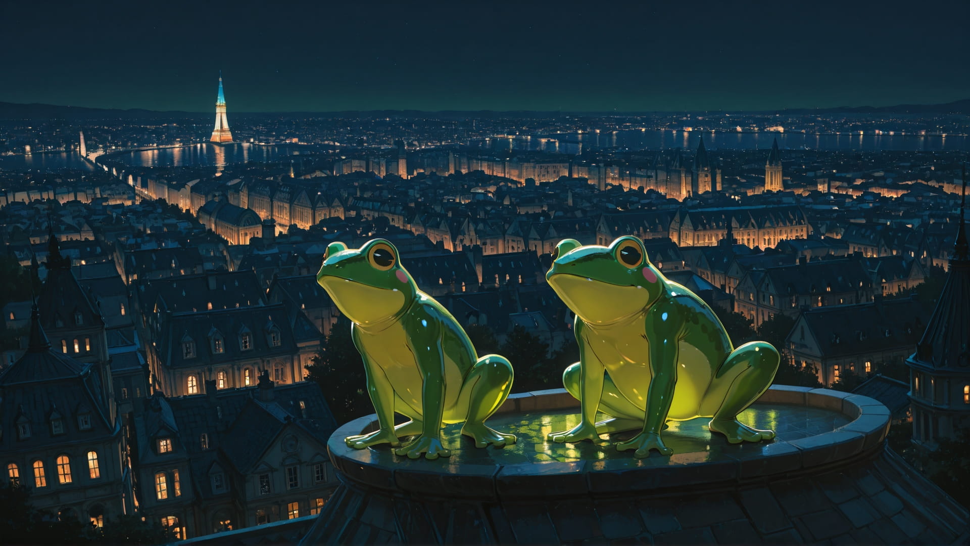 Green Night City Glamoratti smartphone wallpaper free download, vertical 16:9 format, Green, Night, City, Spring