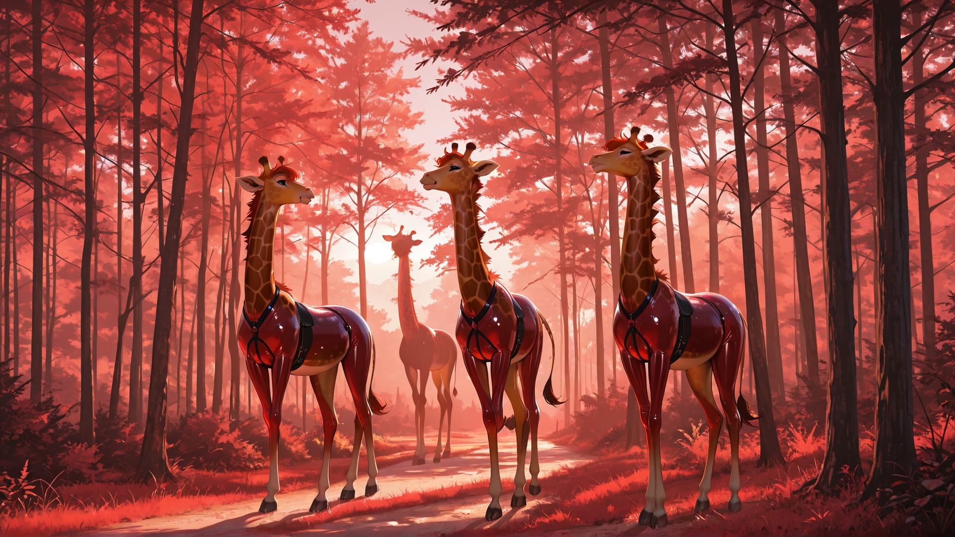 Red Afternoon Nature Glamoratti smartphone wallpaper free download, vertical 16:9 format, Red, Afternoon, Nature, Summer