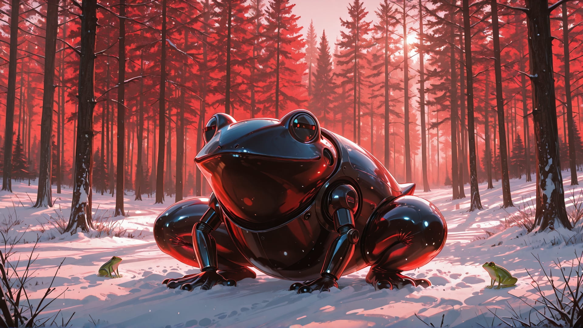 Red Afternoon Nature Glamoratti smartphone wallpaper free download, vertical 16:9 format, Red, Afternoon, Nature, Winter