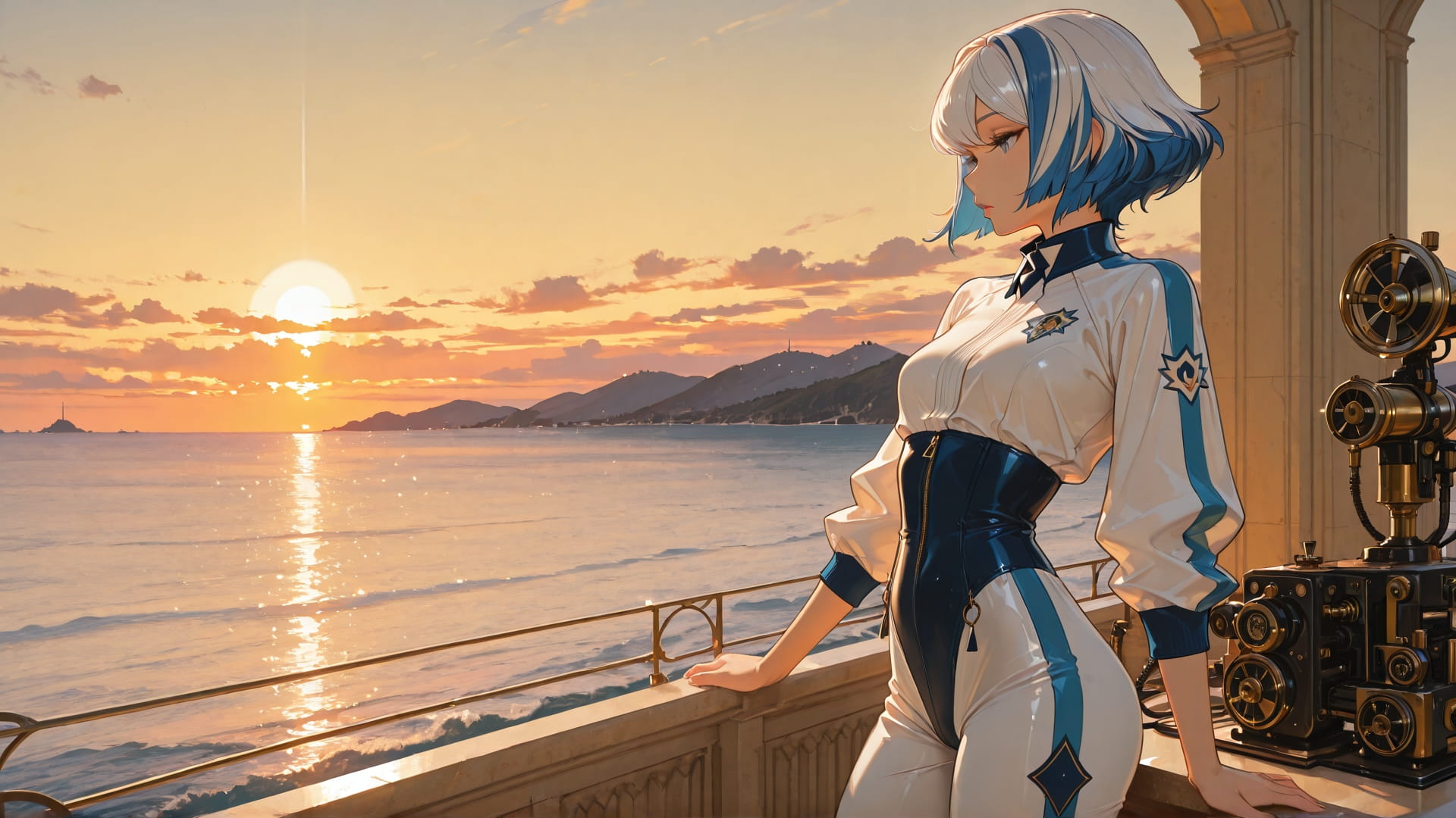 Yellow Sunset Sea Glamoratti smartphone wallpaper free download, vertical 16:9 format, Yellow, Sunset, Sea, Summer