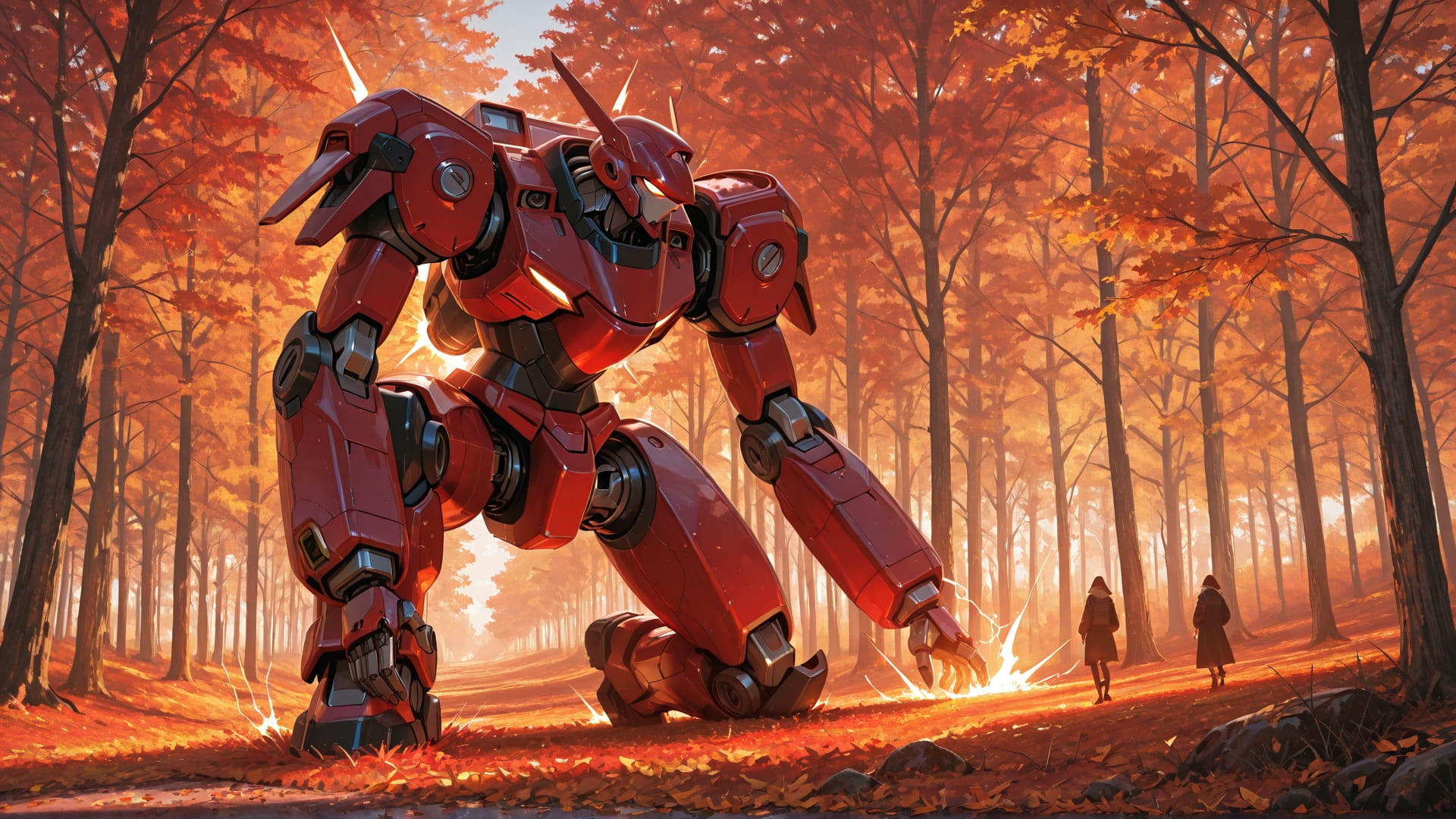 Red Afternoon Nature GlitchyGlam smartphone wallpaper free download, vertical 16:9 format, Red, Afternoon, Nature, Autumn