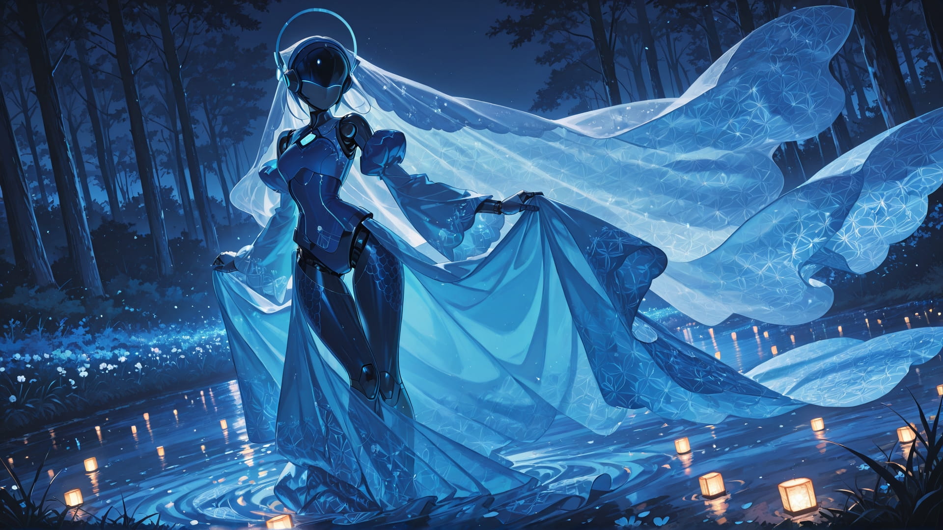 Blue Night Nature GrannyWave smartphone wallpaper free download, vertical 16:9 format, Blue, Night, Nature, Spring