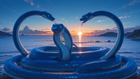 Blue Sunset Sea GrannyWave smartphone wallpaper free download, vertical 9:16 format, Blue, Sunset, Sea, Summer