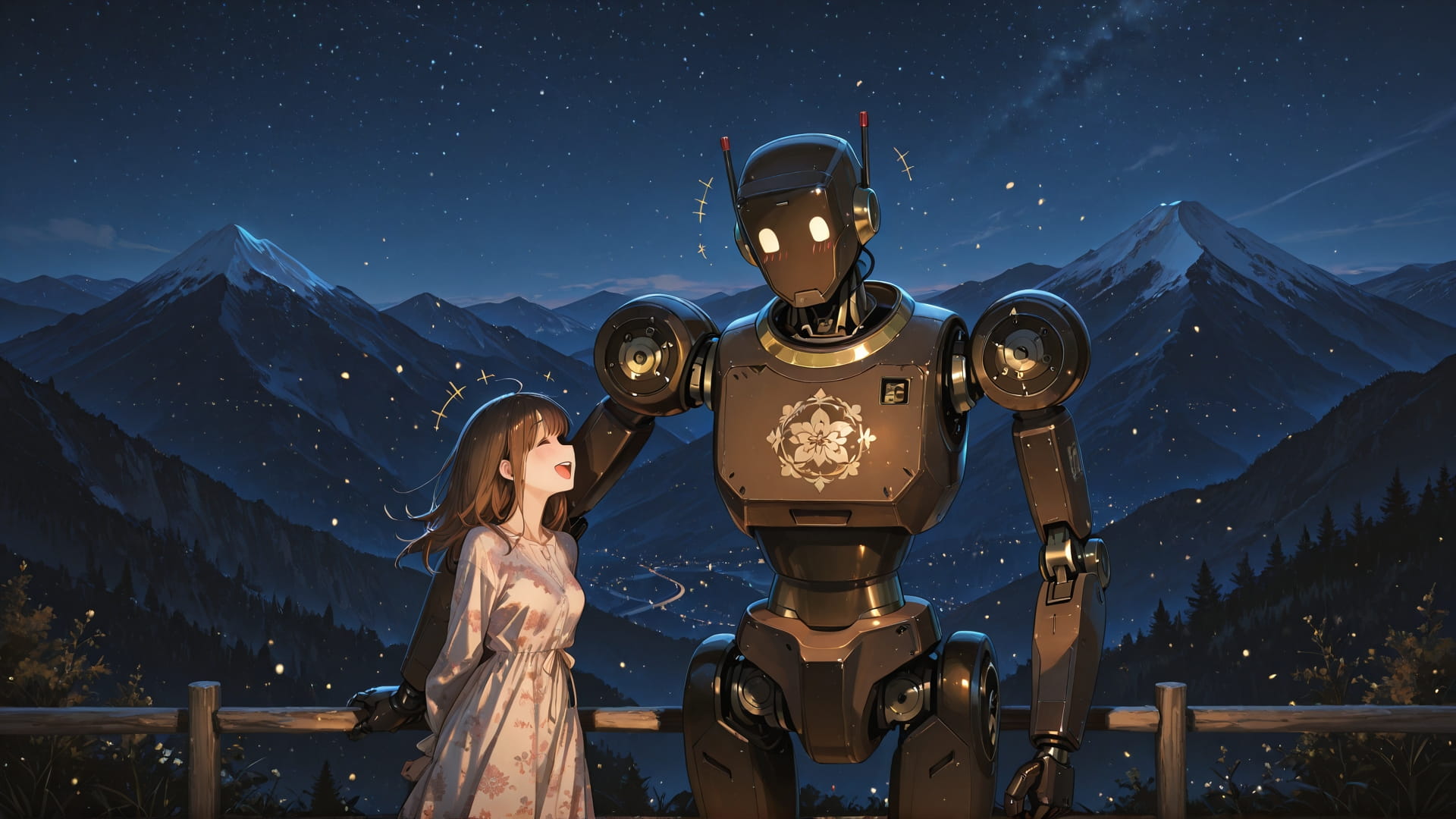 Brown Night Mountain GrannyWave smartphone wallpaper free download, vertical 16:9 format, Brown, Night, Mountain, Spring