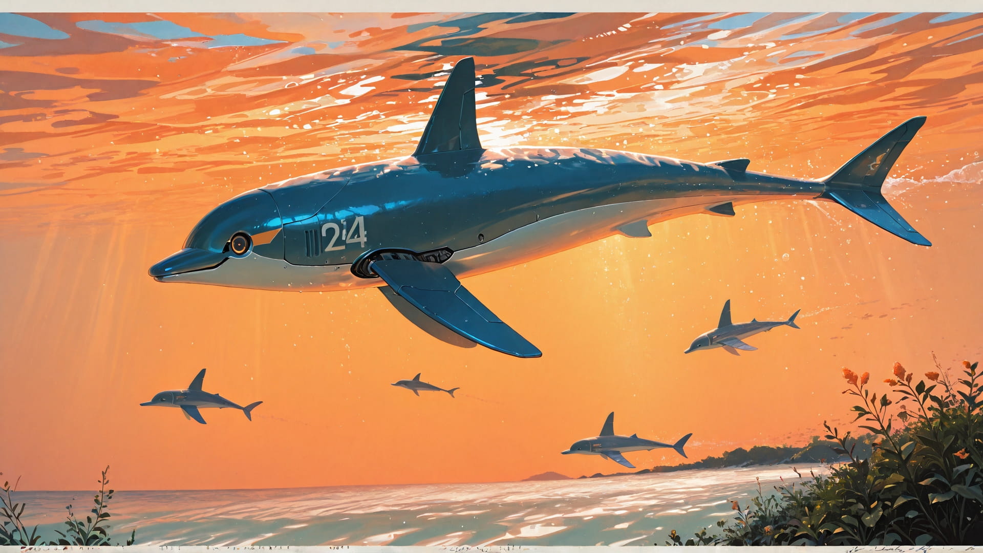 Orange Afternoon Sea GrannyWave smartphone wallpaper free download, vertical 16:9 format, Orange, Afternoon, Sea, Summer