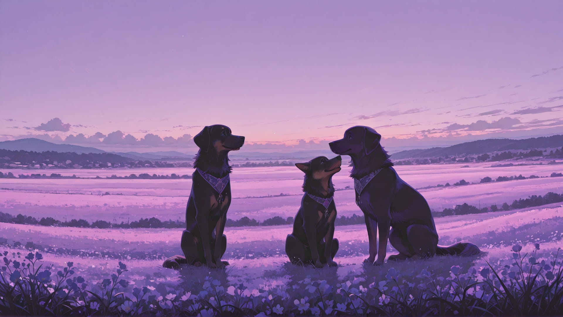 Purple Afternoon Sky GrannyWave smartphone wallpaper free download, vertical 16:9 format, Purple, Afternoon, Sky, Spring