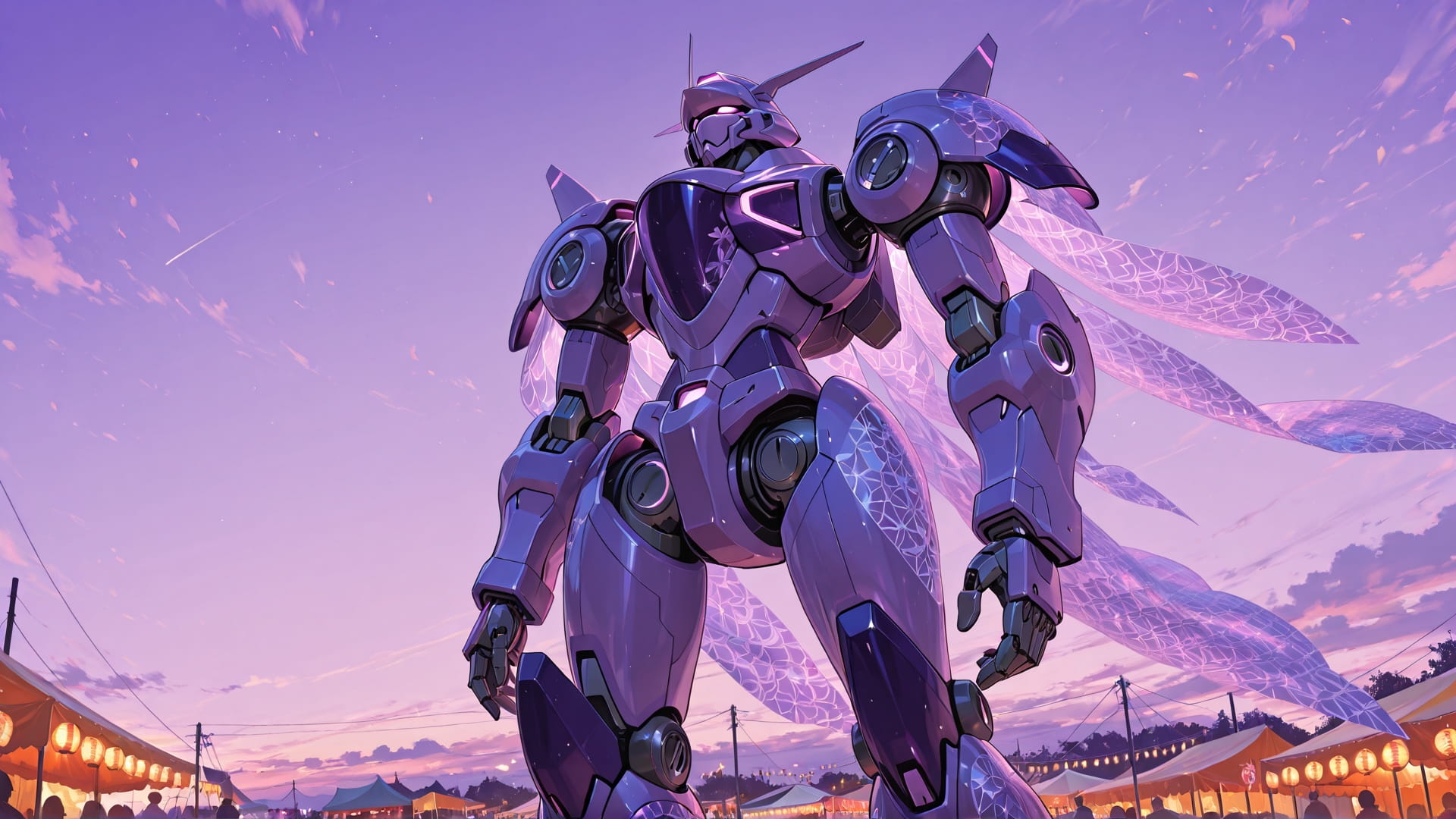 Purple Afternoon Sky GrannyWave smartphone wallpaper free download, vertical 16:9 format, Purple, Afternoon, Sky, Summer