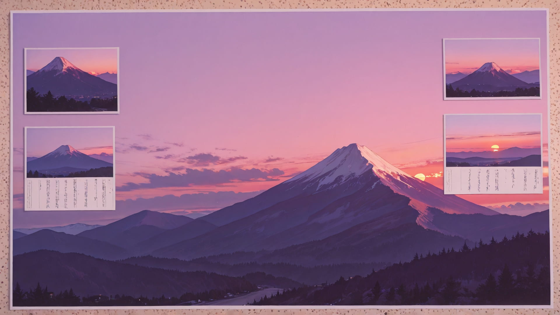 Purple Sunset Mountain GrannyWave smartphone wallpaper free download, vertical 16:9 format, Purple, Sunset, Mountain, Summer 001