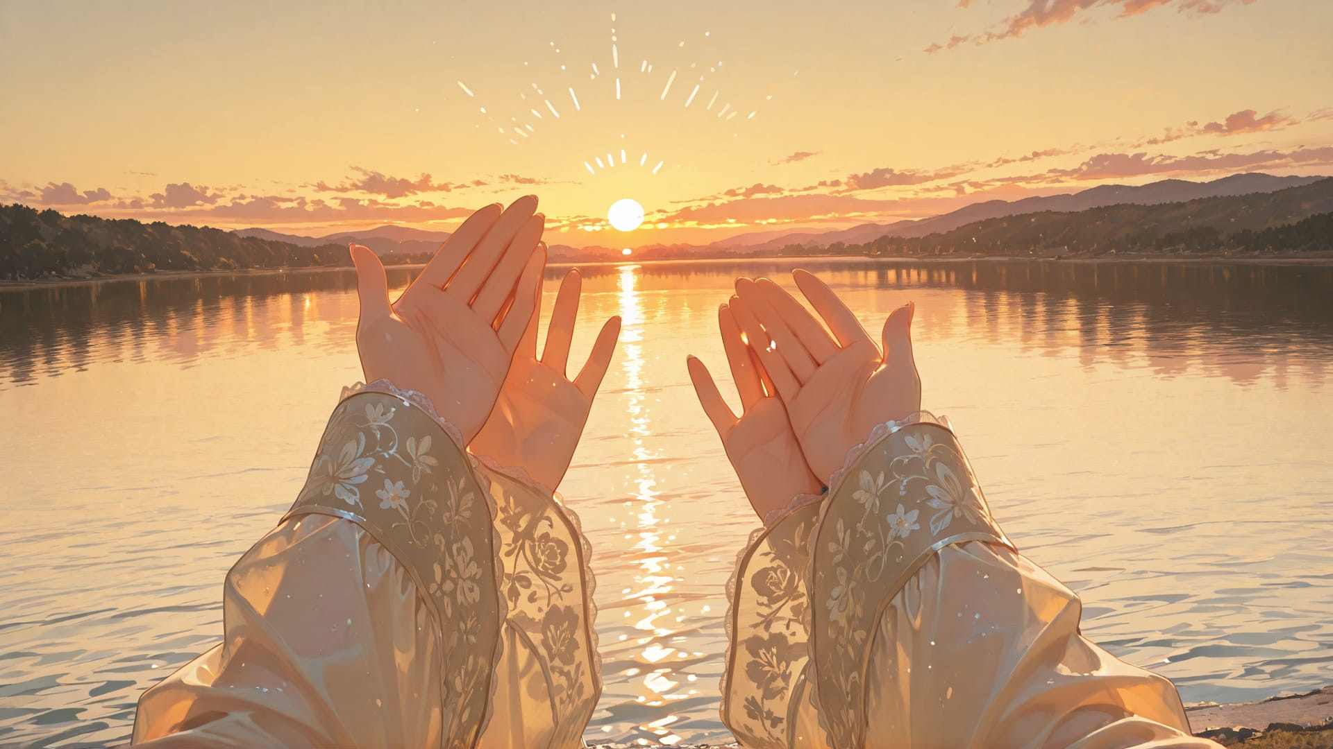 Yellow Sunset Sea GrannyWave smartphone wallpaper free download, vertical 16:9 format, Yellow, Sunset, Sea, Spring 001