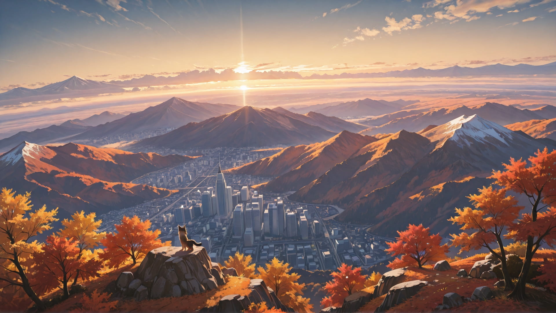 Brown Afternoon City Horizon smartphone wallpaper free download, vertical 9:16 format, Brown, Afternoon, City, Autumn