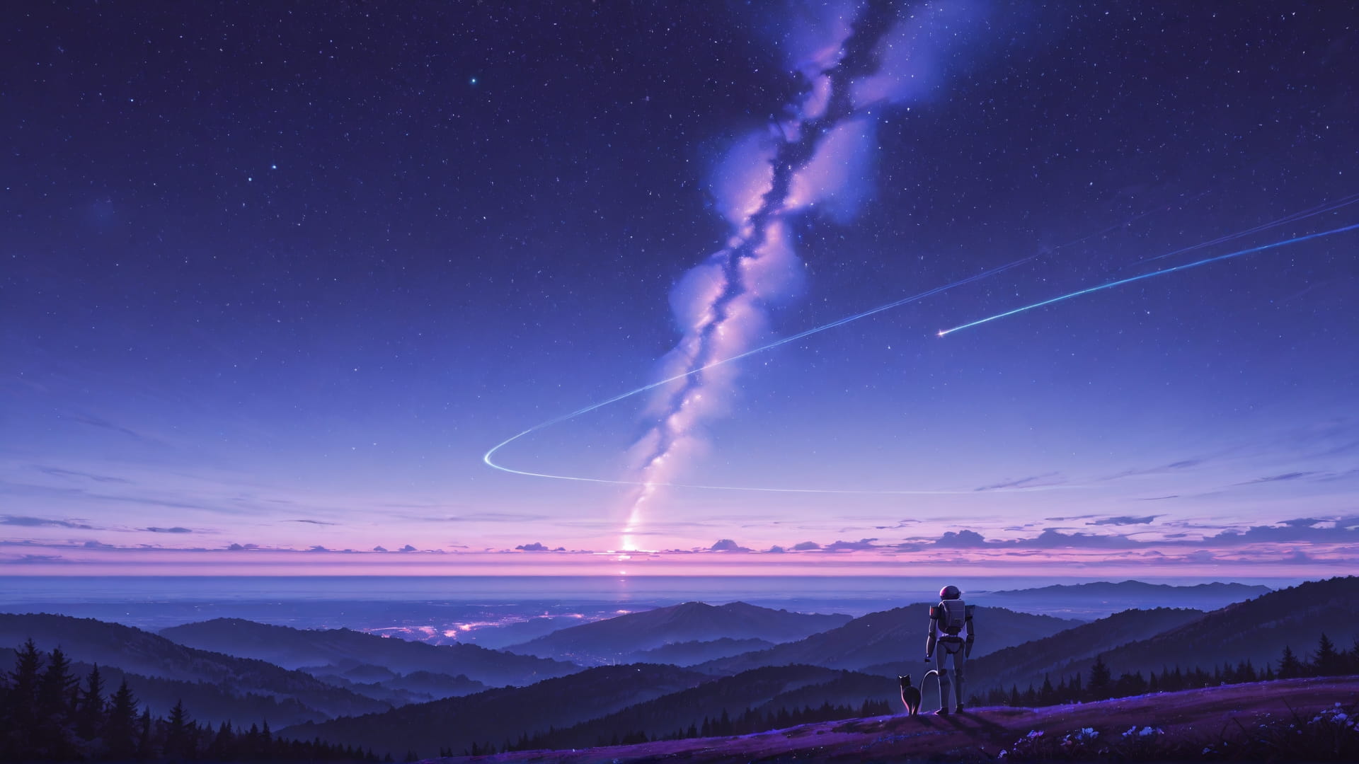 Purple Afternoon Nature Horizon smartphone wallpaper free download, vertical 9:16 format, Purple, Afternoon, Nature, Spring