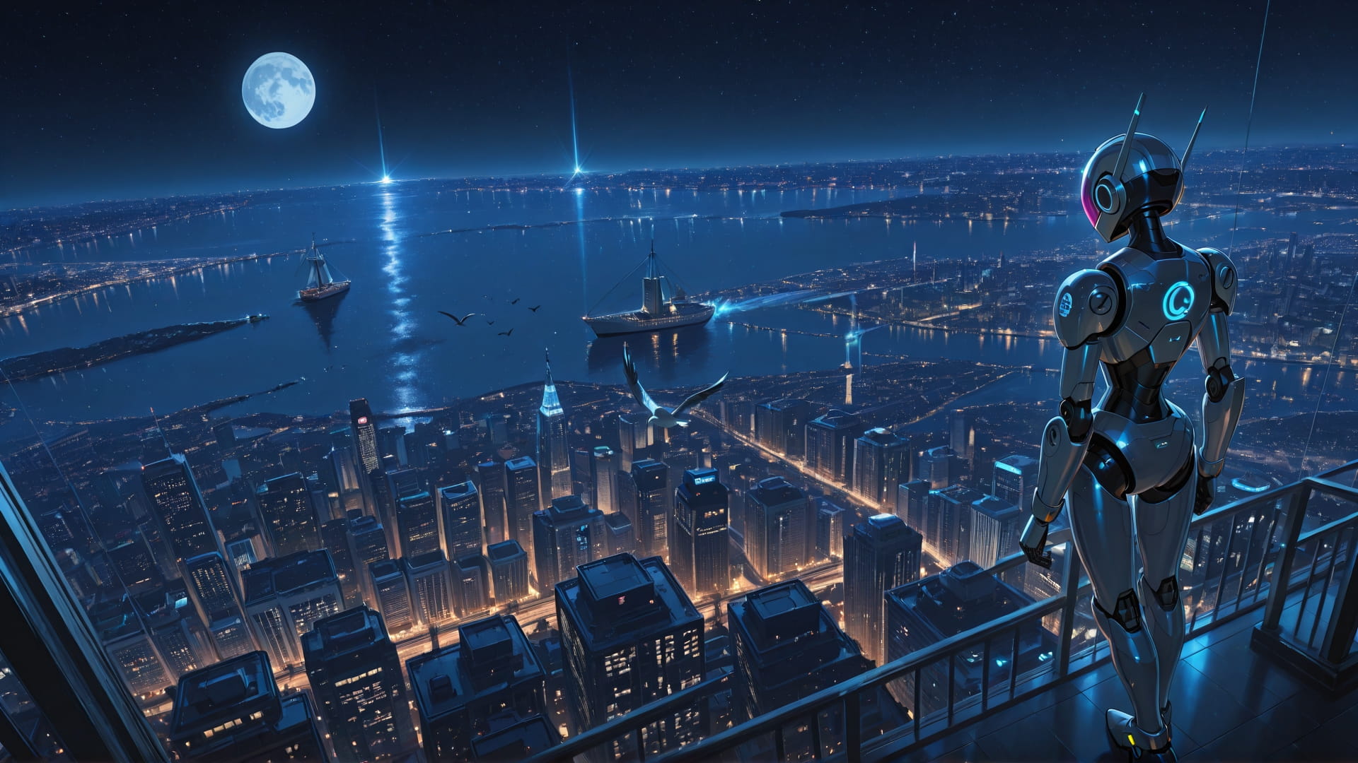 Blue Night City Hormuz smartphone wallpaper free download, vertical 9:16 format, Blue, Night, City, Summer