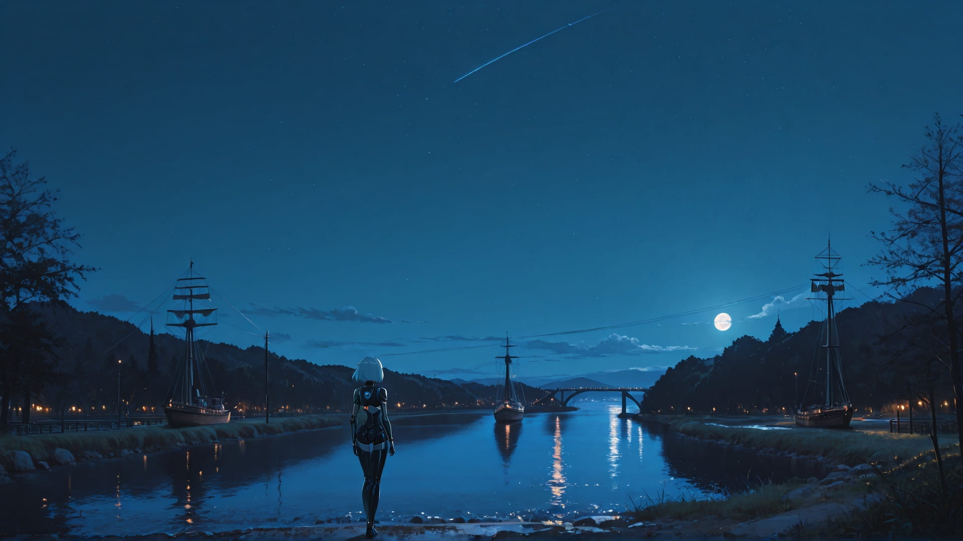 Blue Night Sky Hormuz smartphone wallpaper free download, vertical 16:9 format, Blue, Night, Sky, Spring