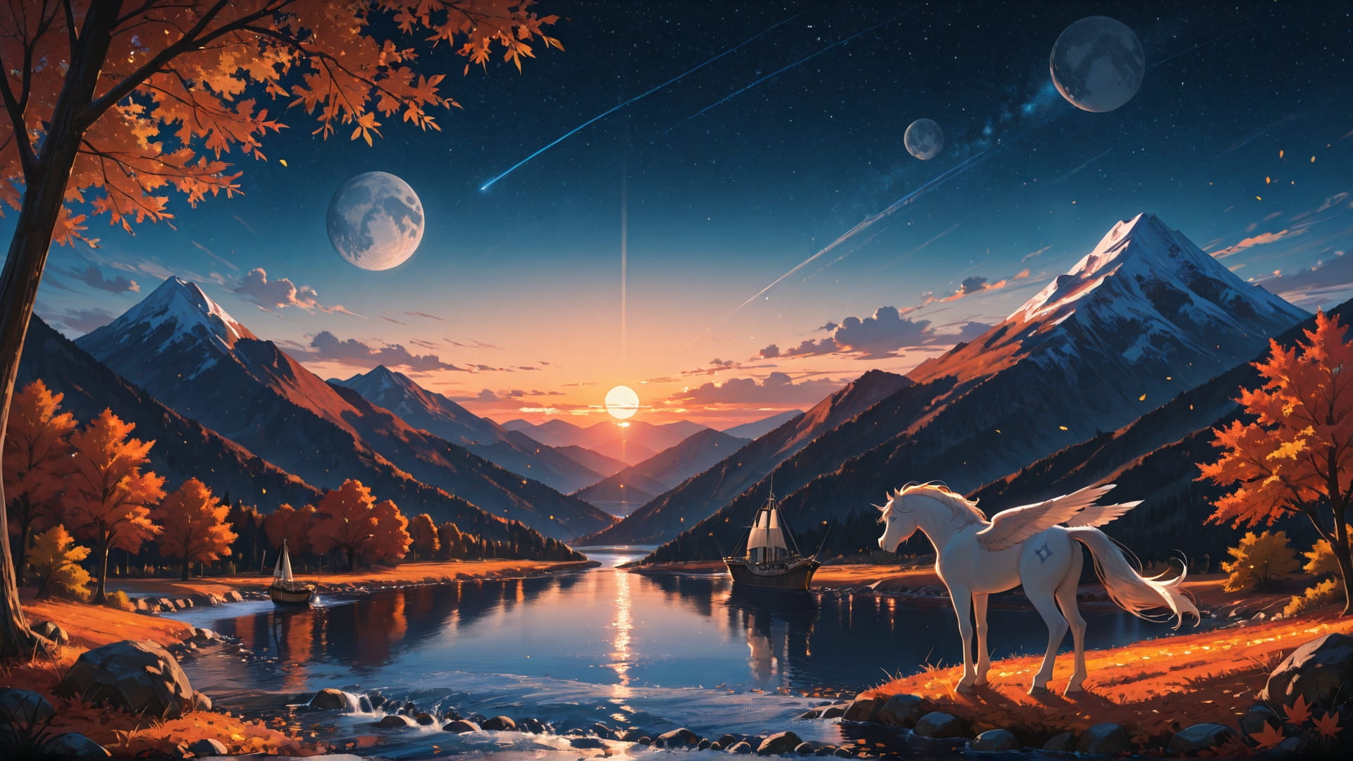 Blue Sunset Mountain Hormuz smartphone wallpaper free download, vertical 16:9 format, Blue, Sunset, Mountain, Autumn