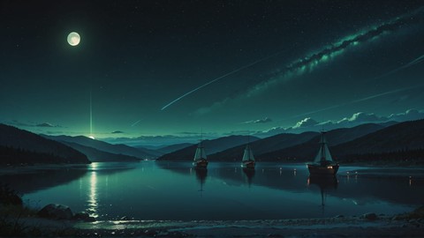 Green Night Sea Hormuz smartphone wallpaper free download, vertical 9:16 format, Green, Night, Sea, Summer 001