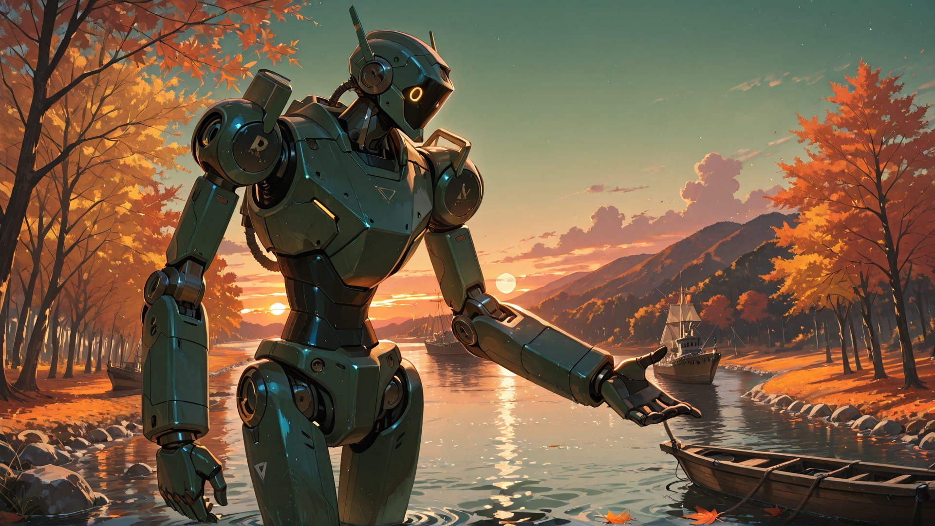 Green Sunset Sky Hormuz smartphone wallpaper free download, vertical 16:9 format, Green, Sunset, Sky, Autumn