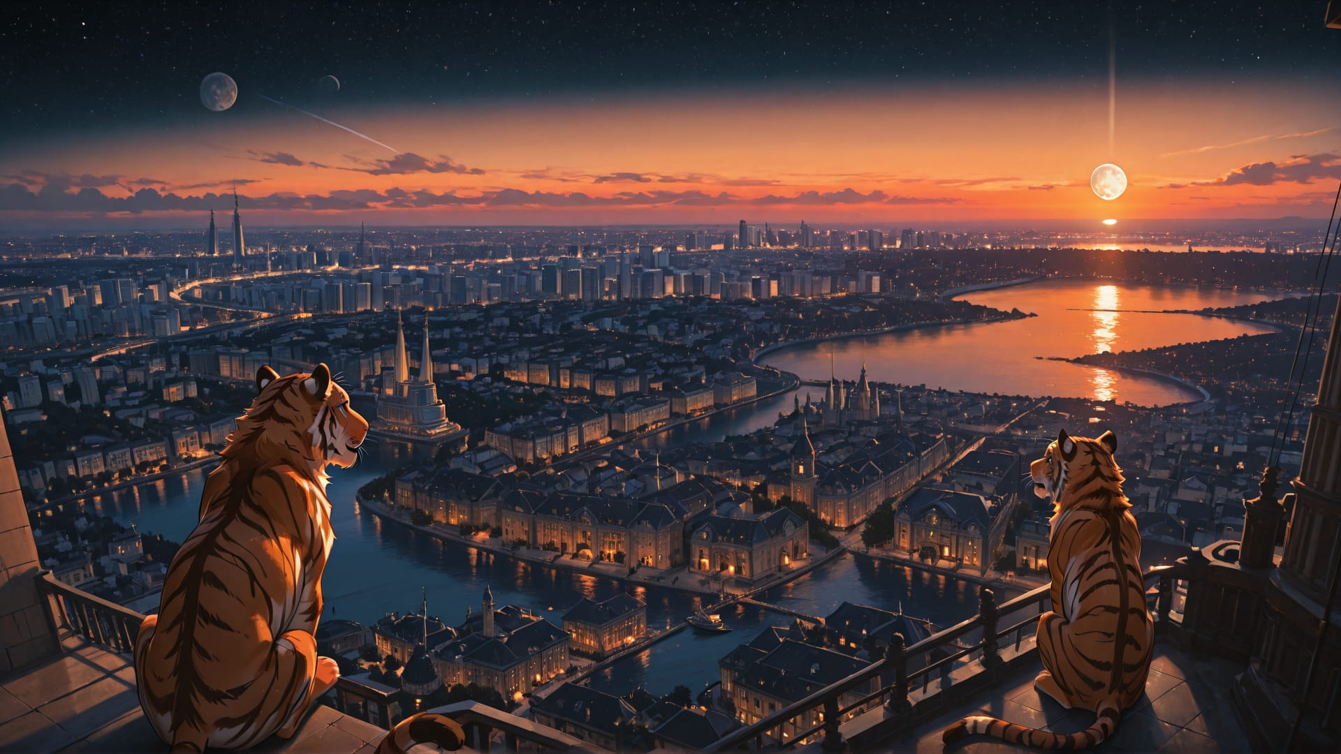 Orange Sunset City Hormuz smartphone wallpaper free download, vertical 16:9 format, Orange, Sunset, City, Summer