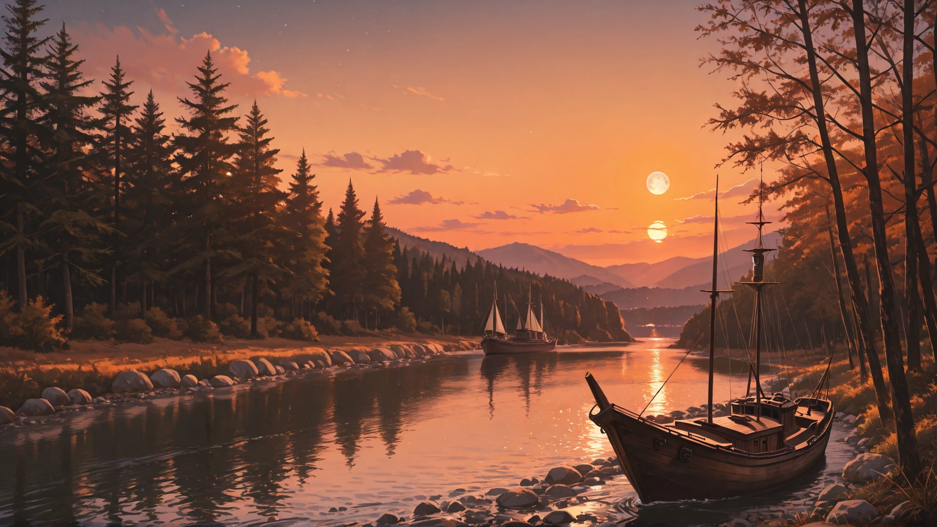 Orange Sunset Nature Hormuz smartphone wallpaper free download, vertical 16:9 format, Orange, Sunset, Nature, Spring 001