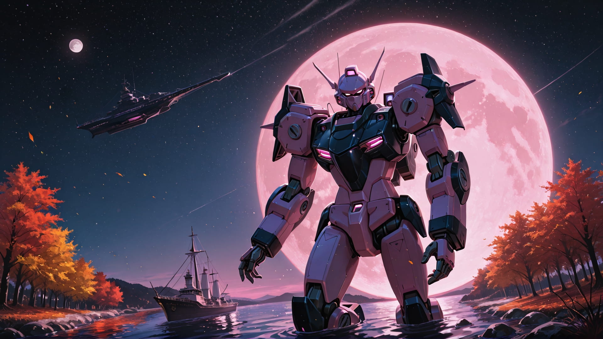 Pink Night Sea Hormuz smartphone wallpaper free download, vertical 16:9 format, Pink, Night, Sea, Autumn