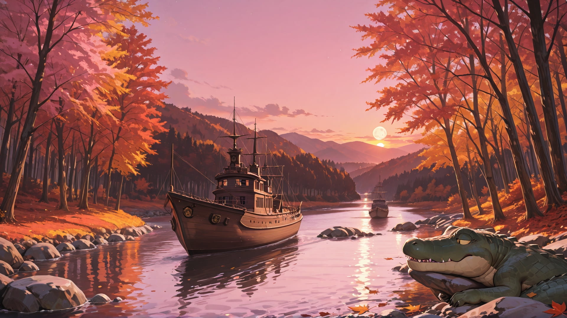 Pink Sunset Nature Hormuz smartphone wallpaper free download, vertical 16:9 format, Pink, Sunset, Nature, Autumn